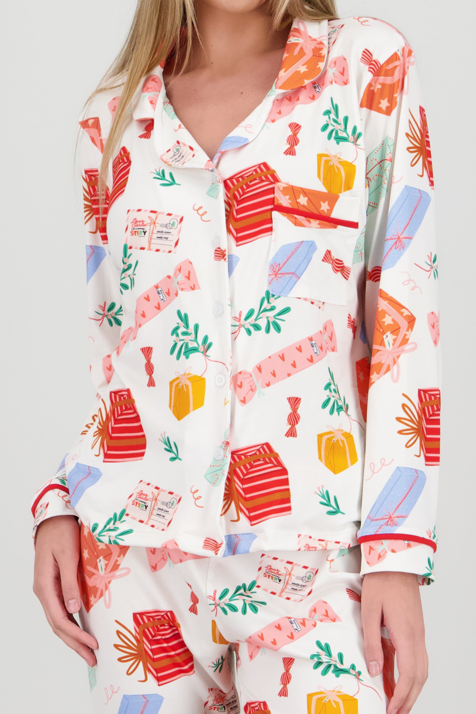 Pijama estampado navideño BLANCO COMBO