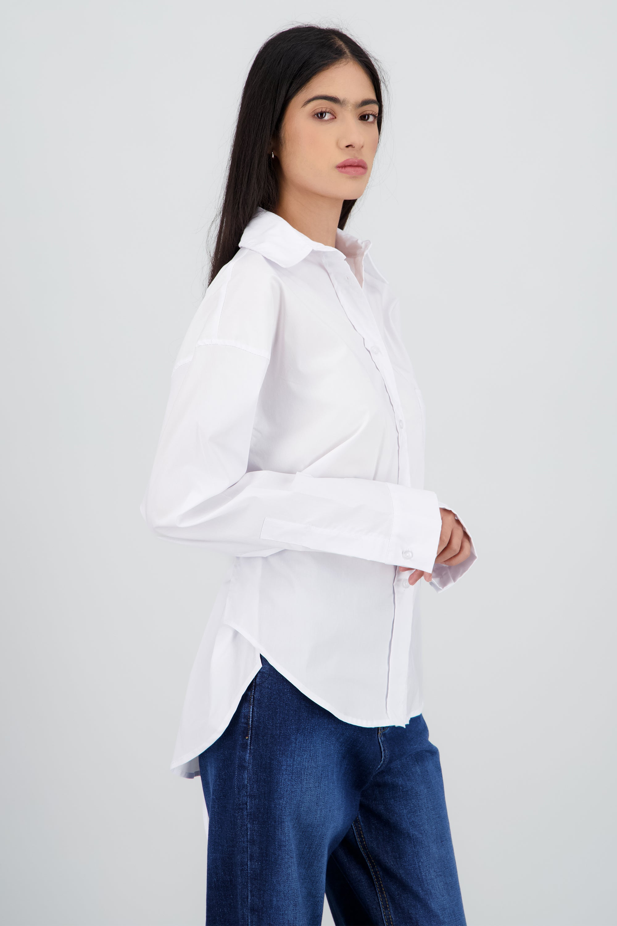 Camisa manga larga detalle laso BLANCO