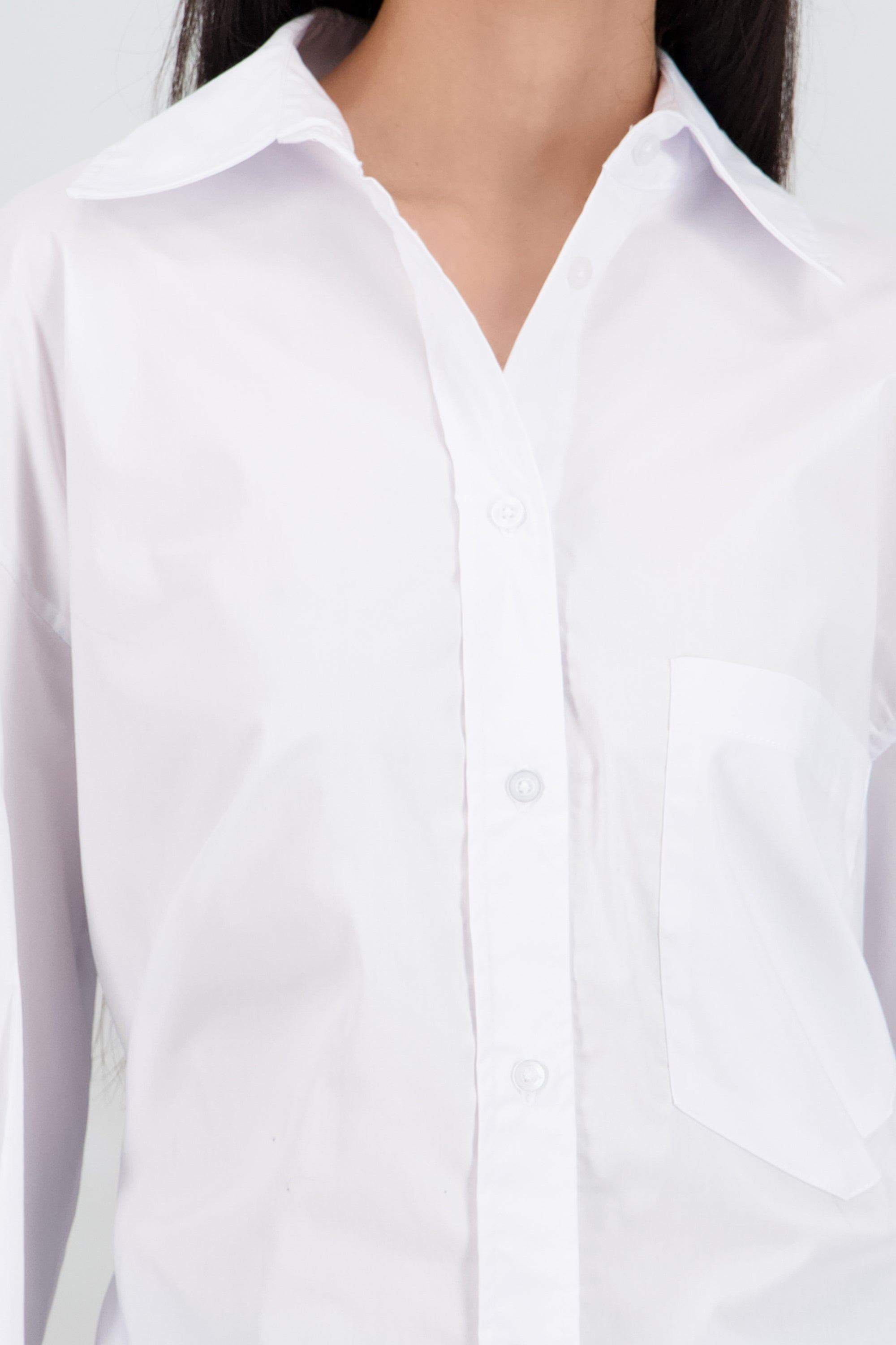 Camisa manga larga detalle laso BLANCO