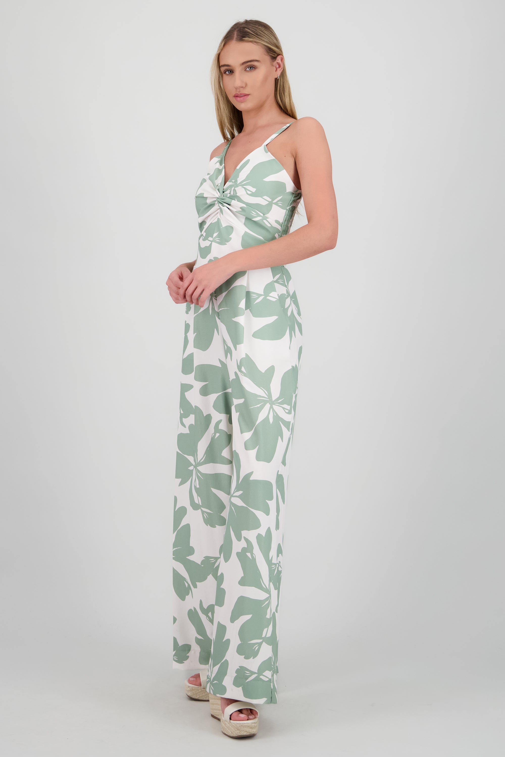 Jumpsuit de tirantes con detalle nudo y estampado SAGE