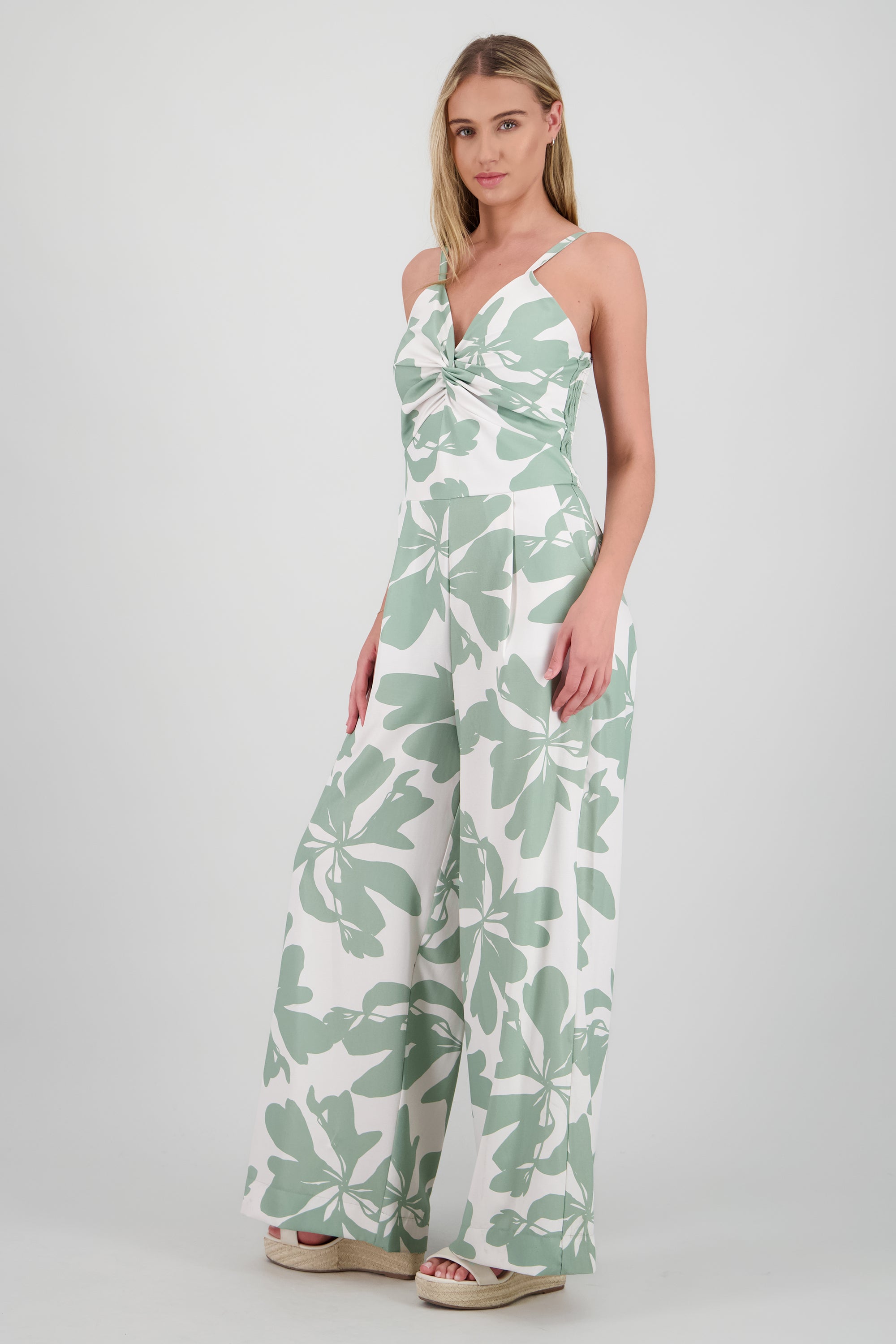 Jumpsuit de tirantes con detalle nudo y estampado SAGE