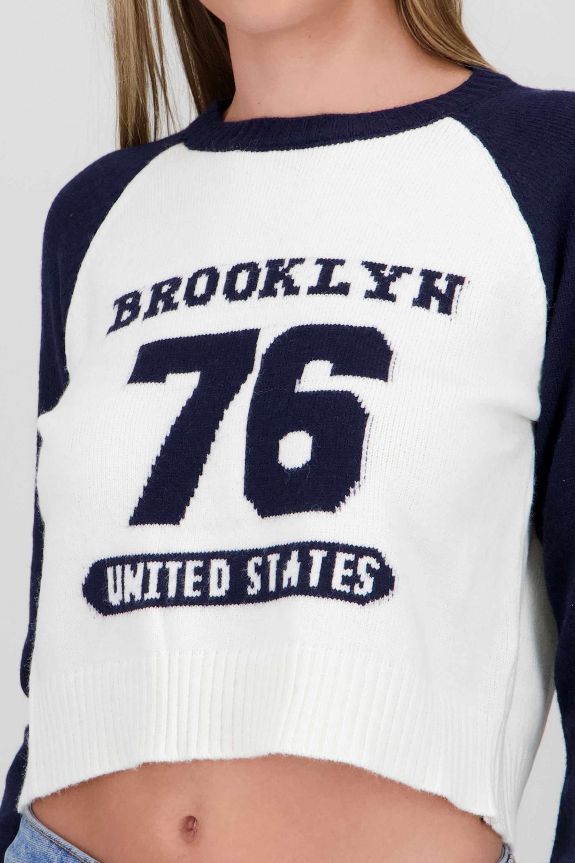 Sueter tejido color block MARINO COMBO