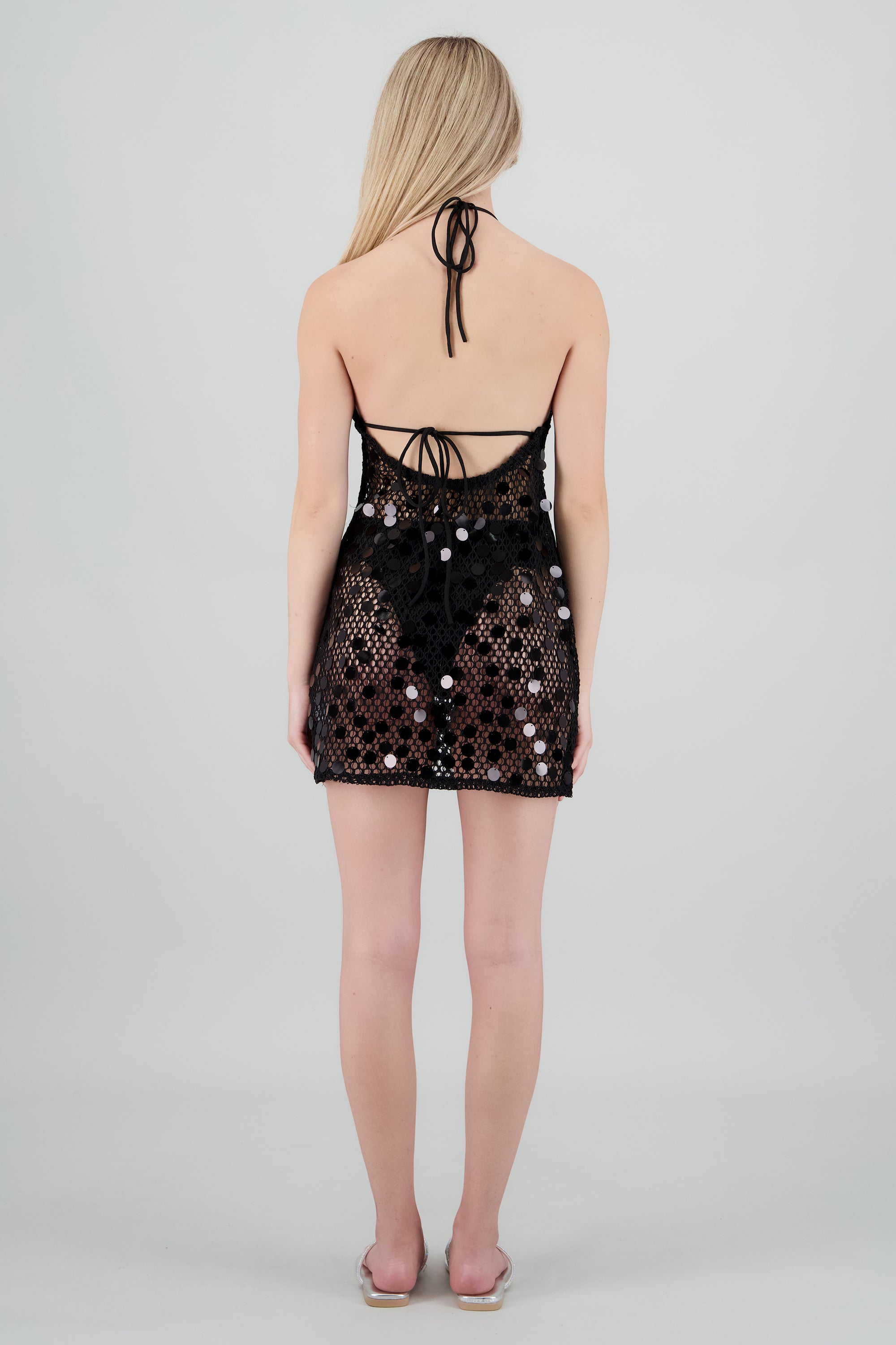 Salida tejida lentejuelas NEGRO