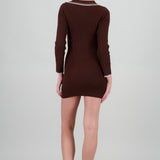 Vestido polo bodycon liso tejido
