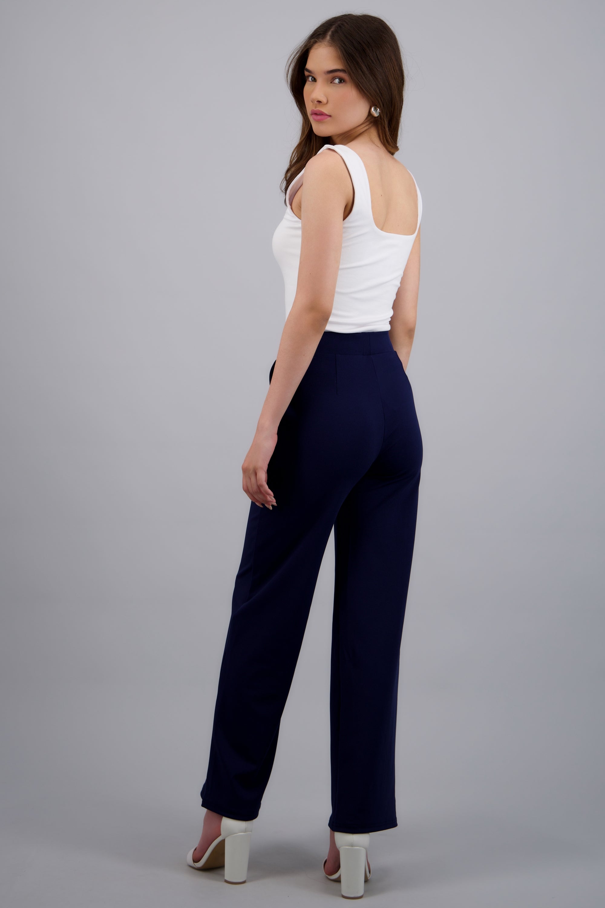 Pantalon recto costuras MARINO