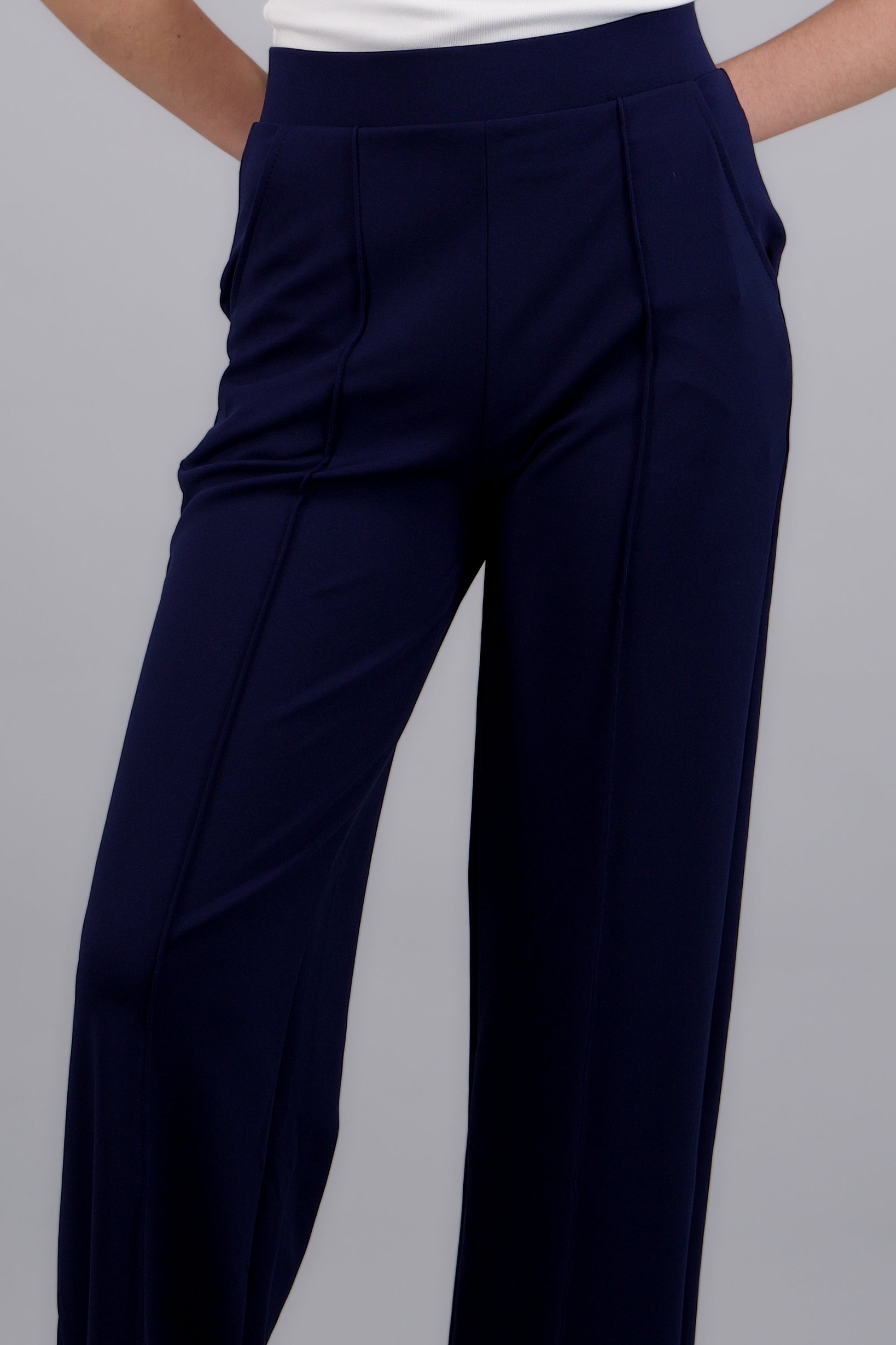 Pantalon recto costuras MARINO