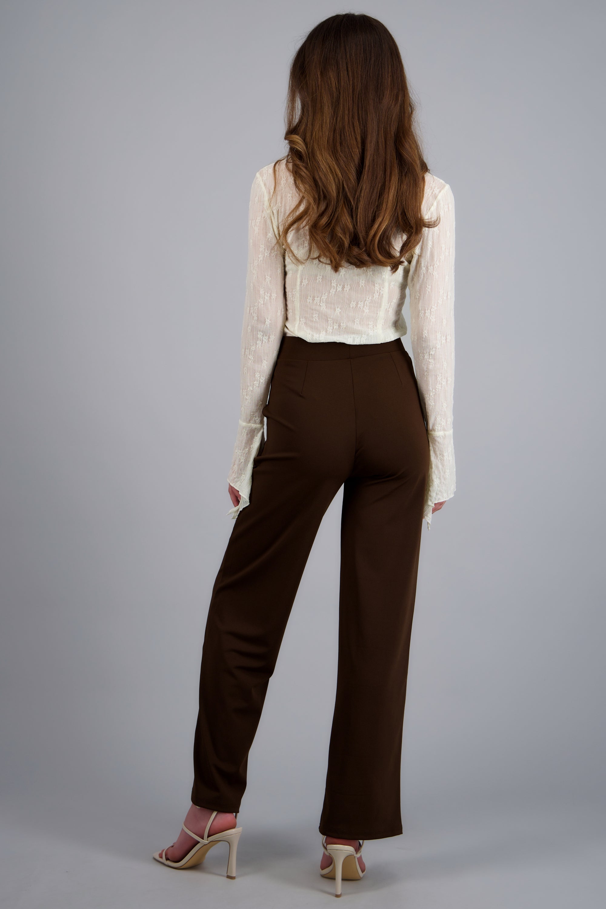 Pantalon recto costuras CHOCOLATE