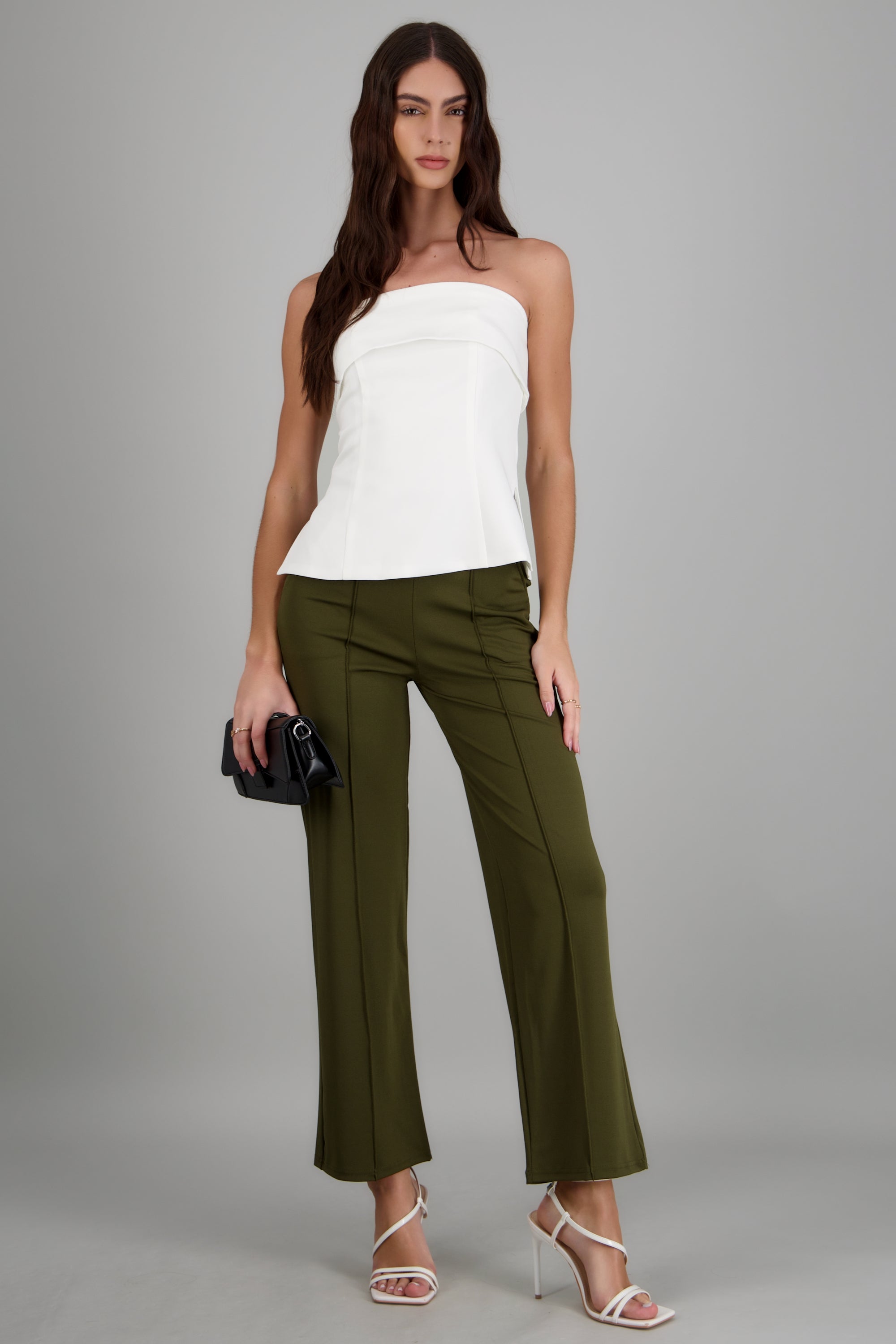 Pantalon recto costuras OLIVO