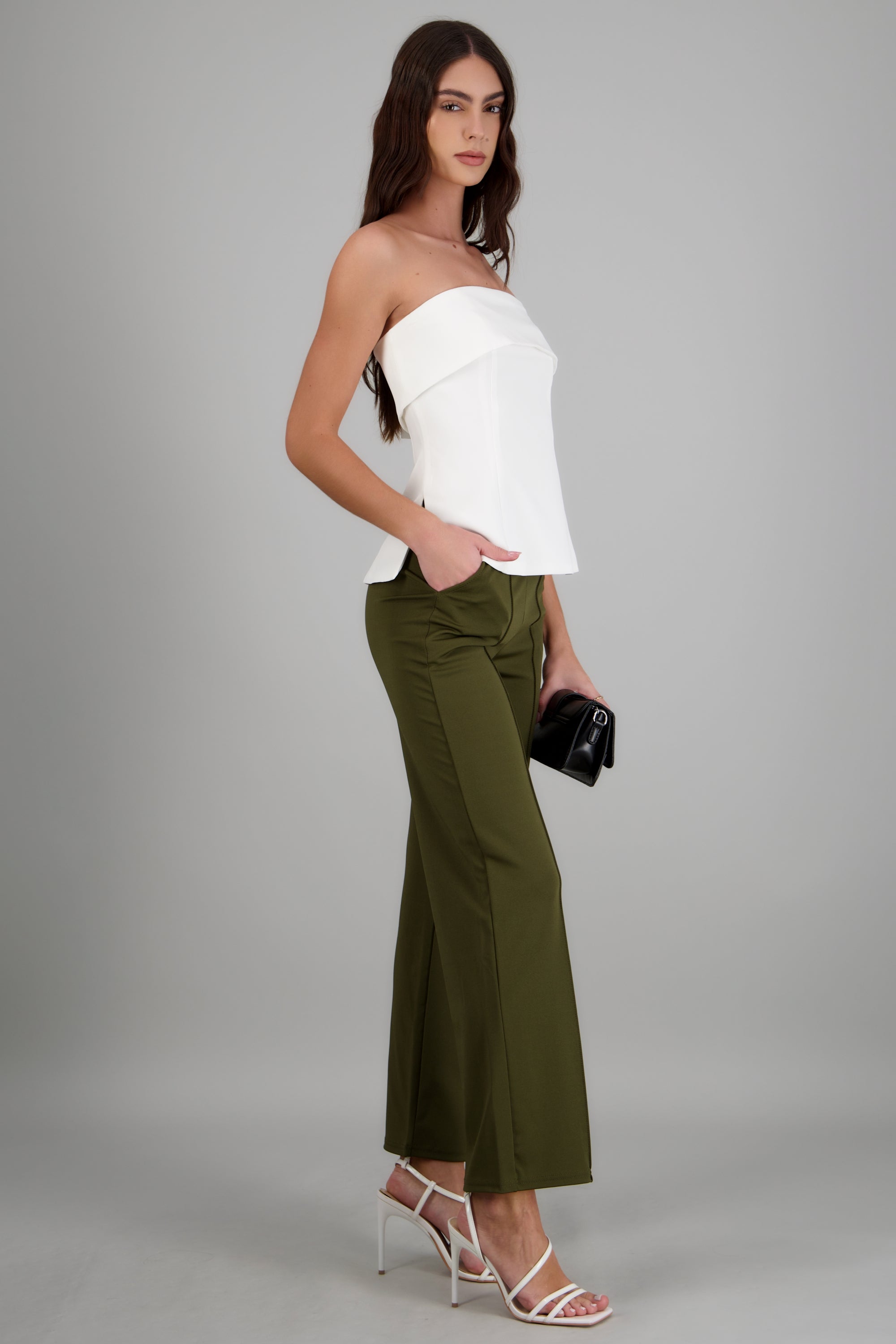 Pantalon recto costuras OLIVO