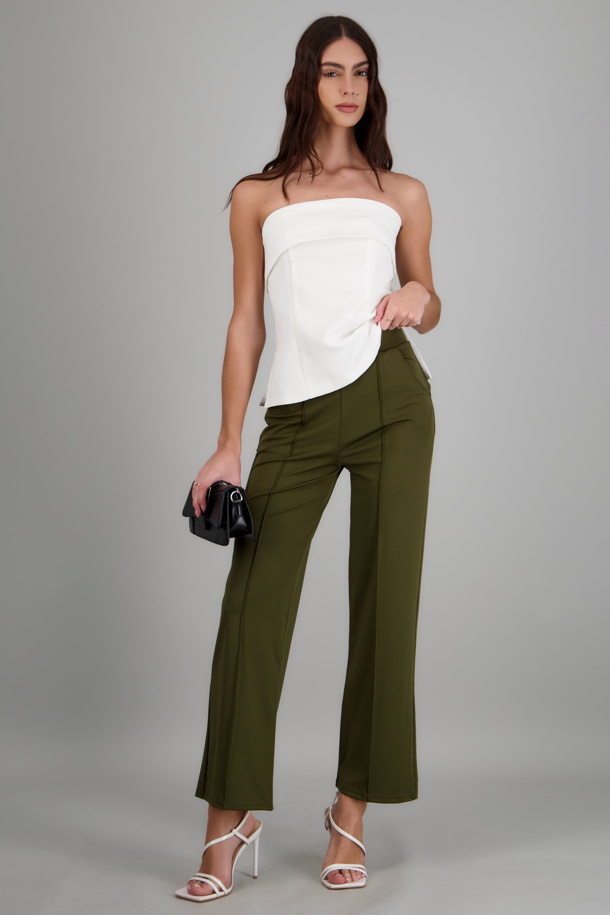 Pantalon recto costuras OLIVO
