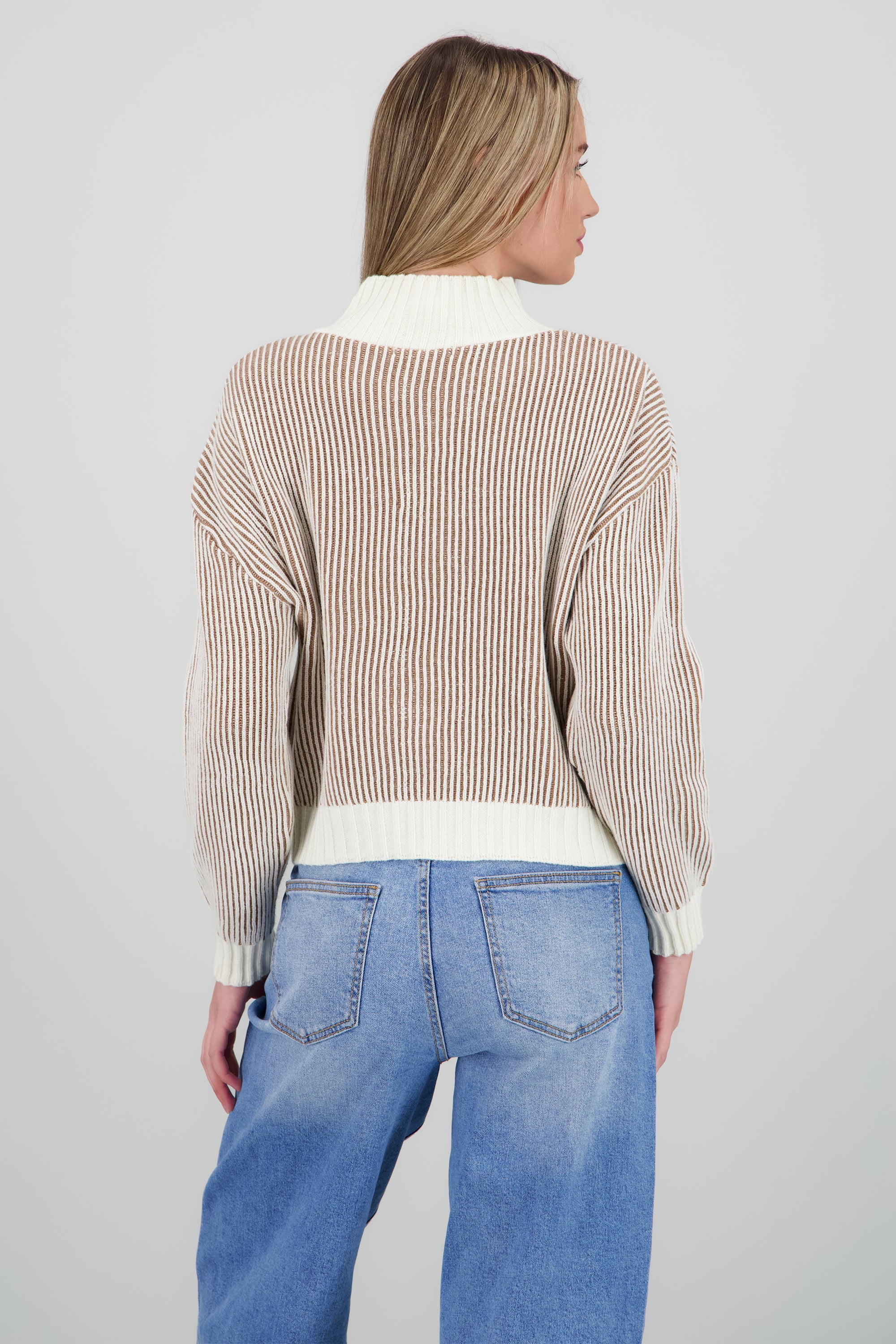 sueter ribbed rayas CAFE COMBO