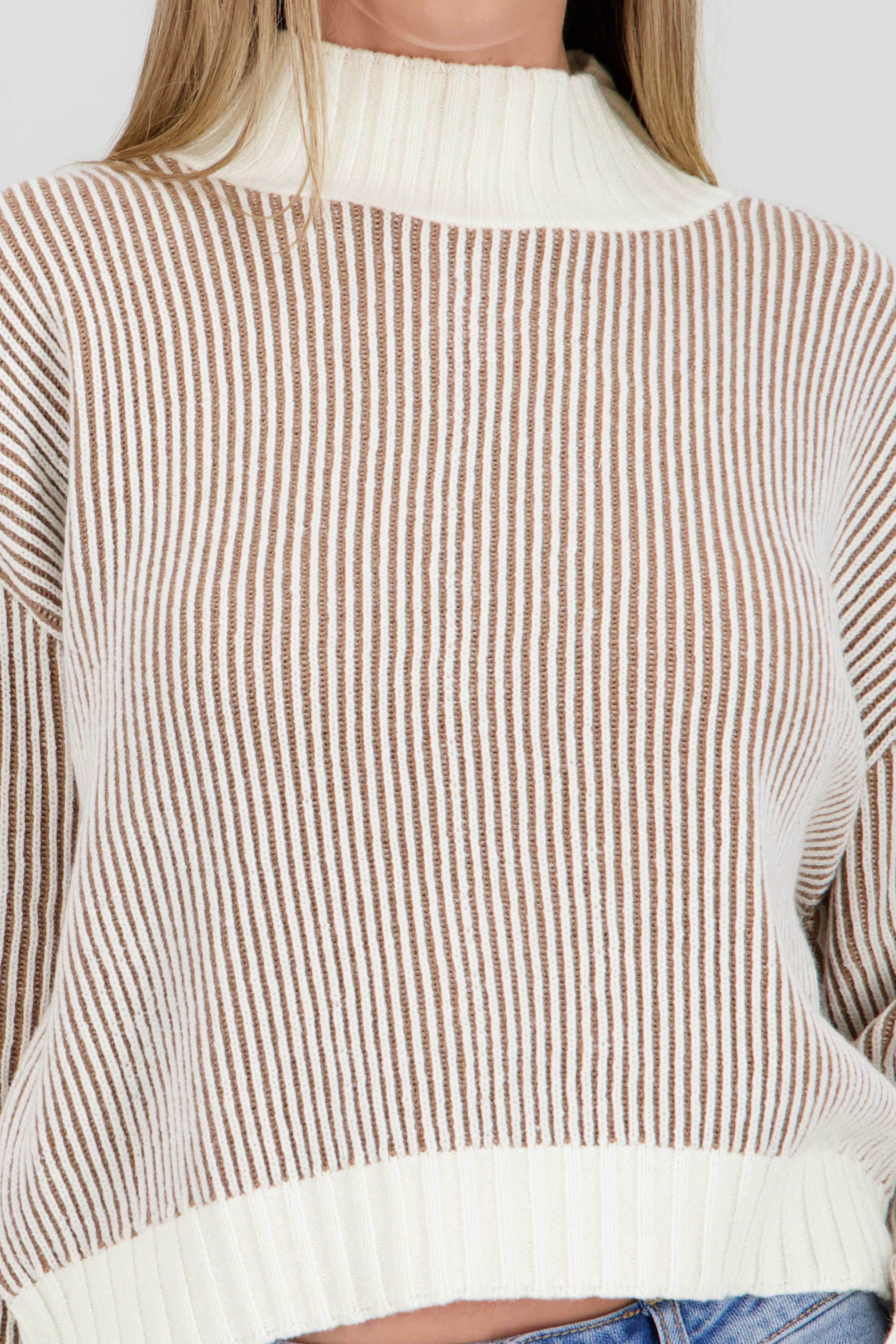 sueter ribbed rayas CAFE COMBO