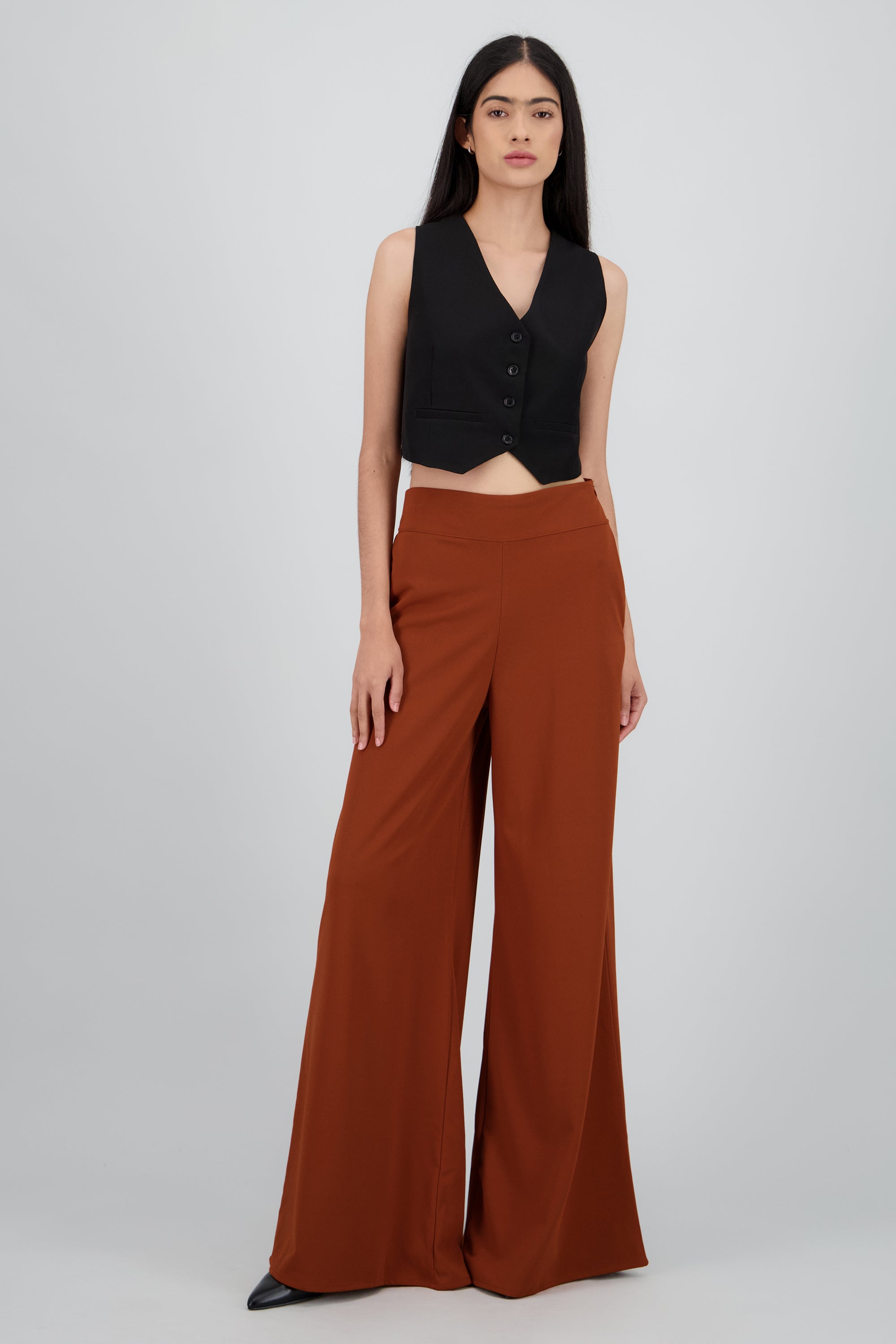 Pantalon wide leg crepe CAMELLO