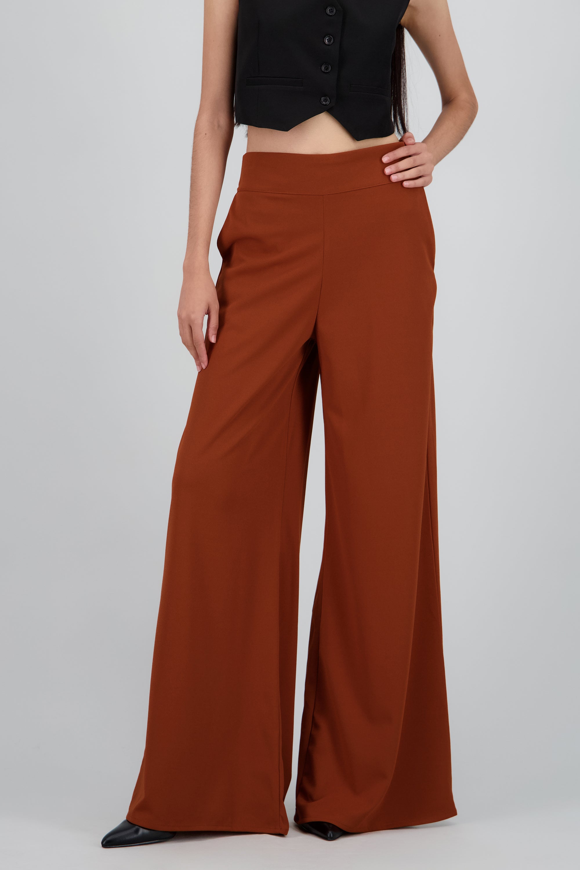 Pantalon wide leg crepe CAMELLO