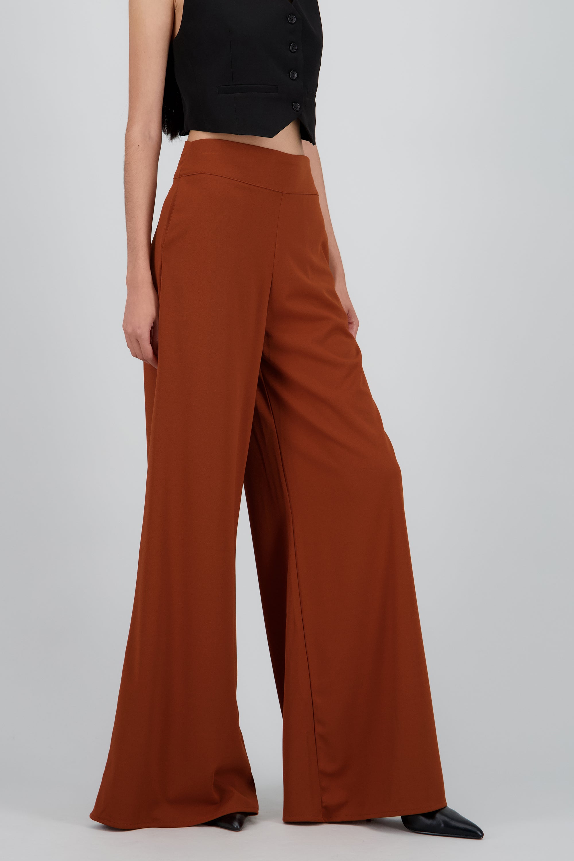 Pantalon wide leg crepe CAMELLO