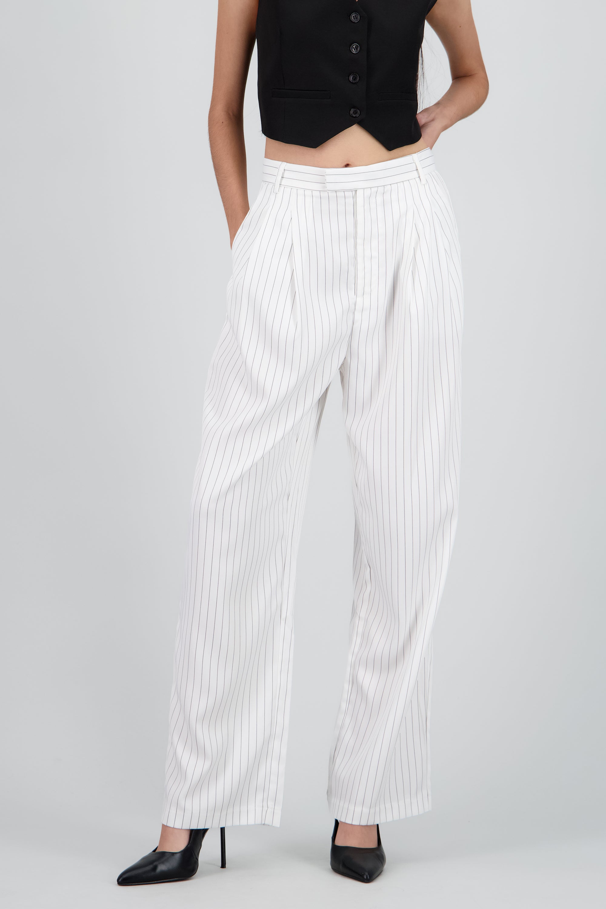 Pantalon formal liso BLANCO
