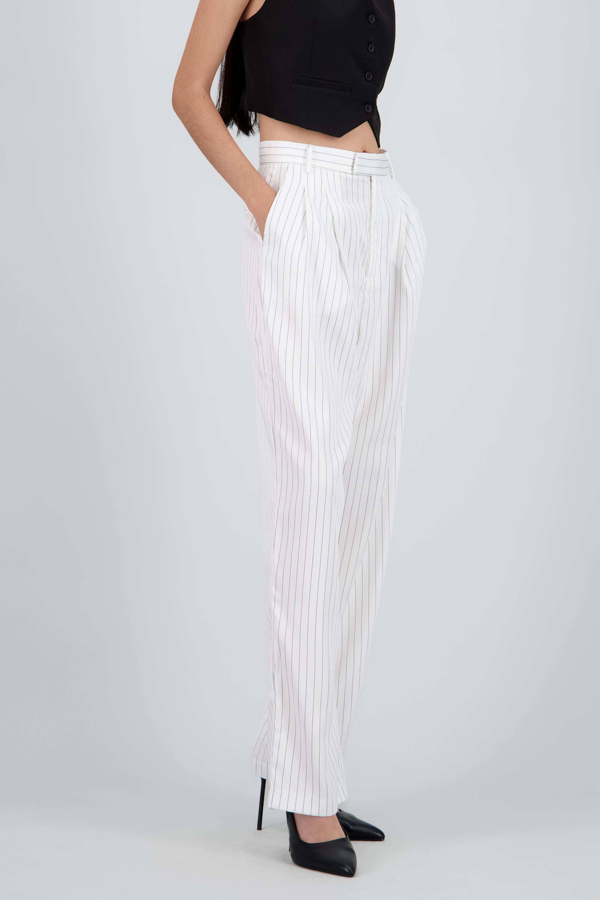 Pantalon formal liso BLANCO