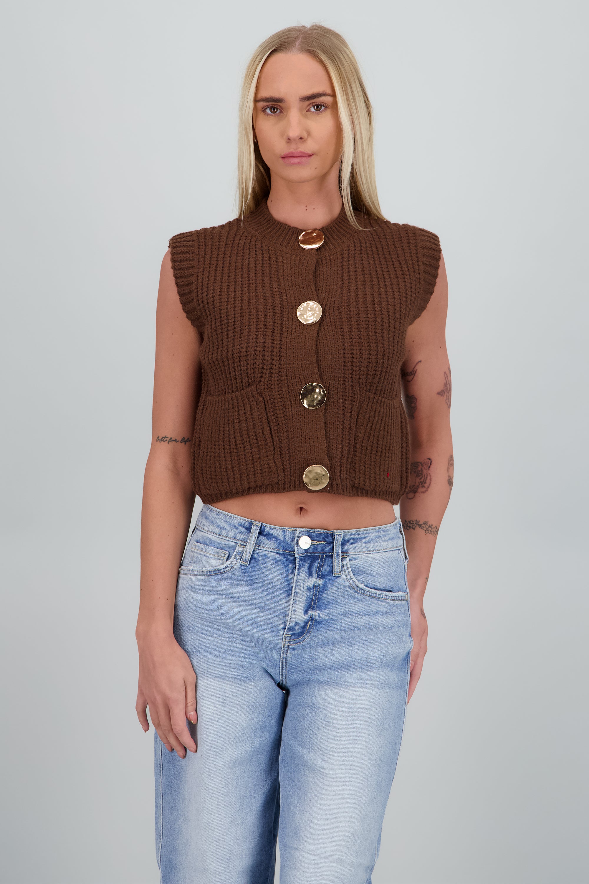 Chaleco tejido CHOCOLATE