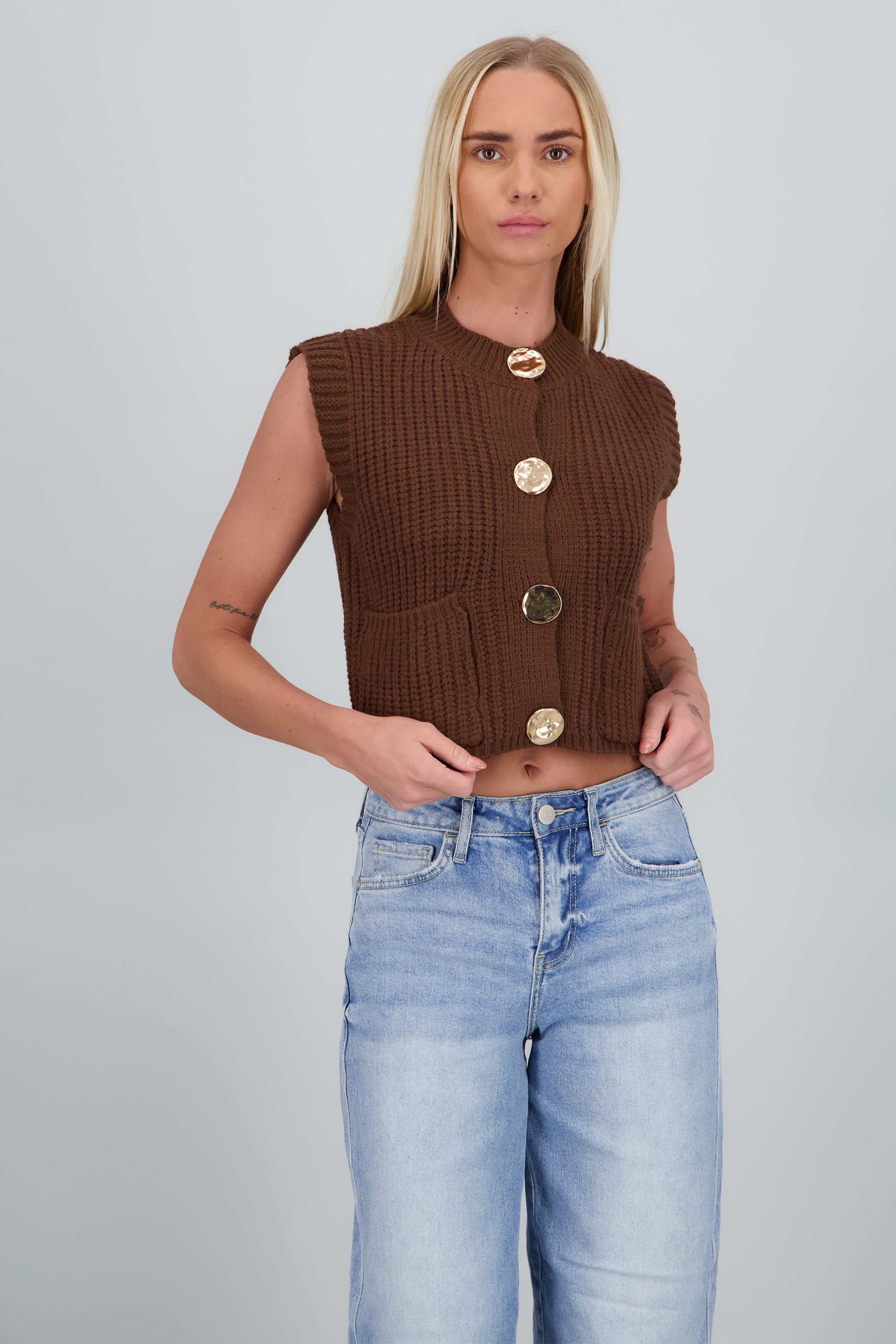 Chaleco tejido CHOCOLATE