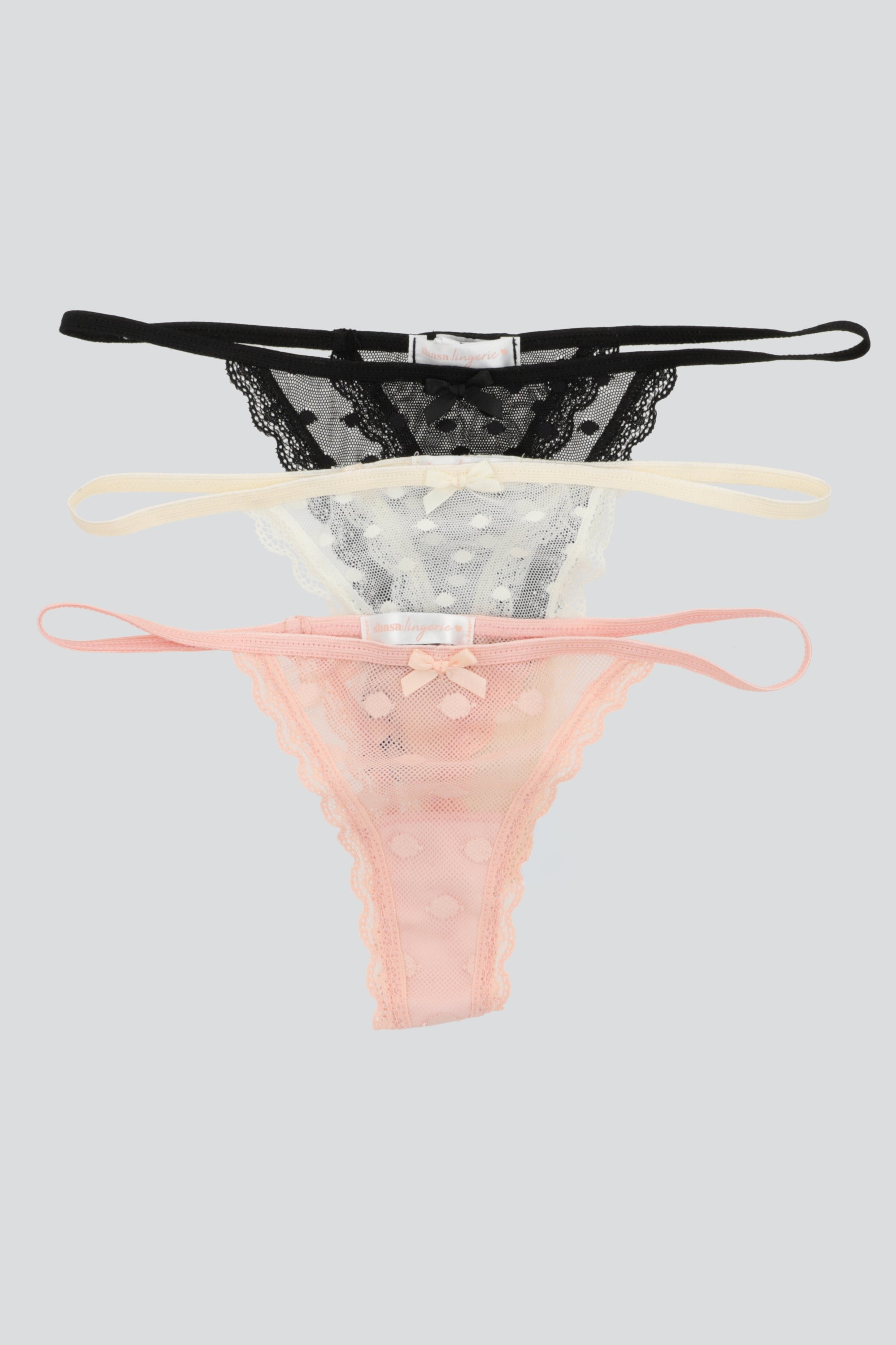 Tripack tanga luniperla NEGRO COMBO