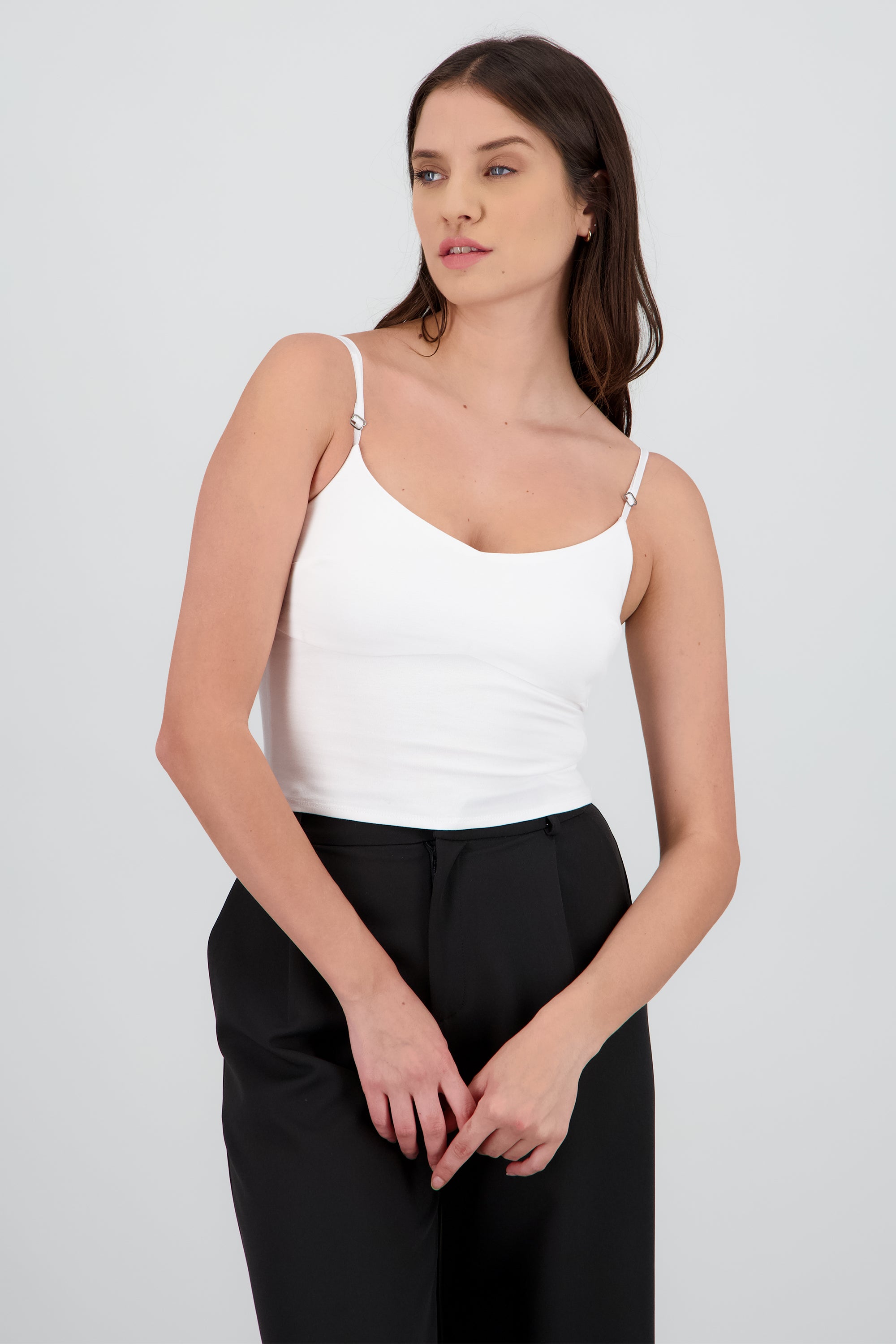 Top ajustado corte busto BLANCO