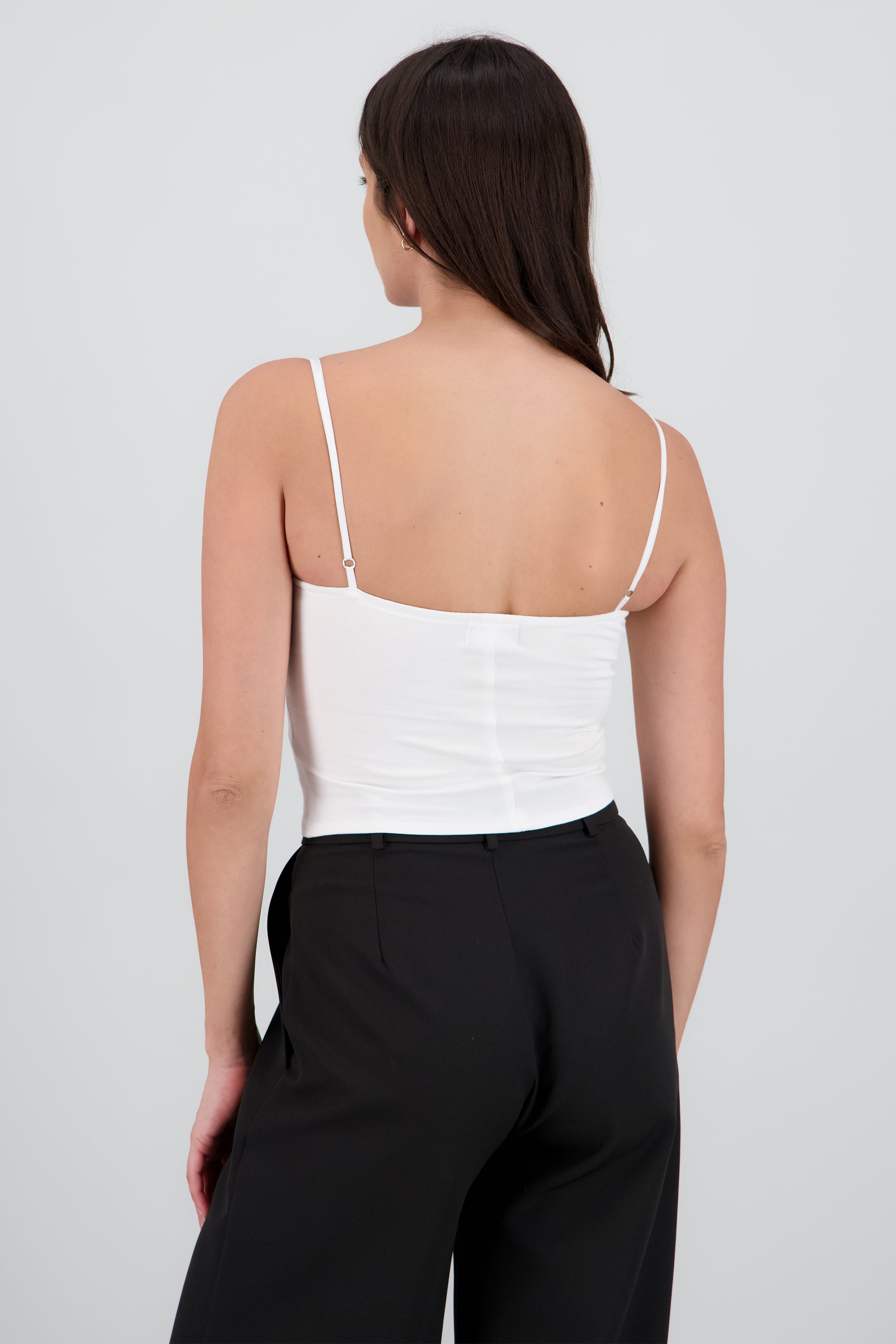 Top ajustado corte busto BLANCO