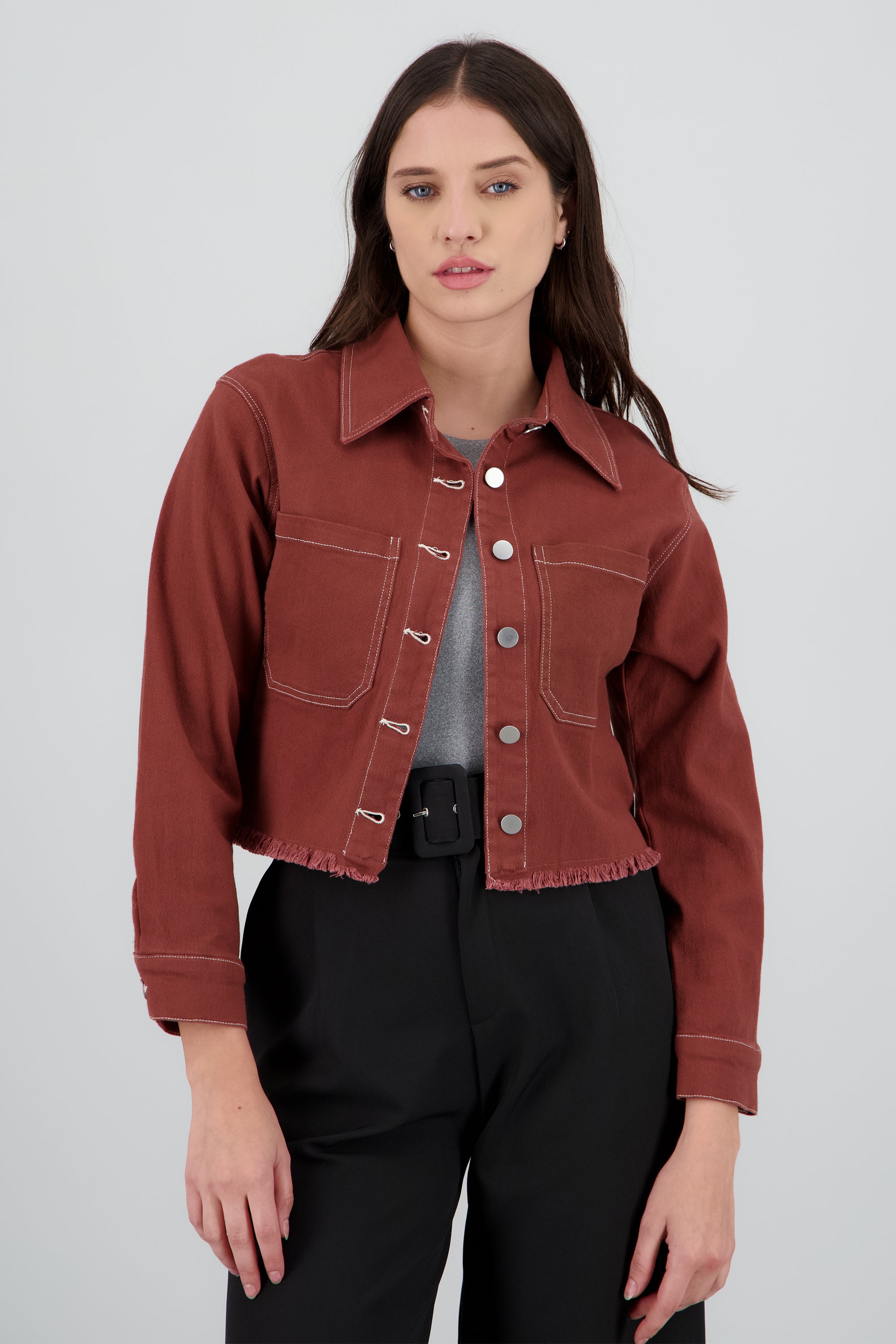 Chamarra denim bolsas CIRUELA