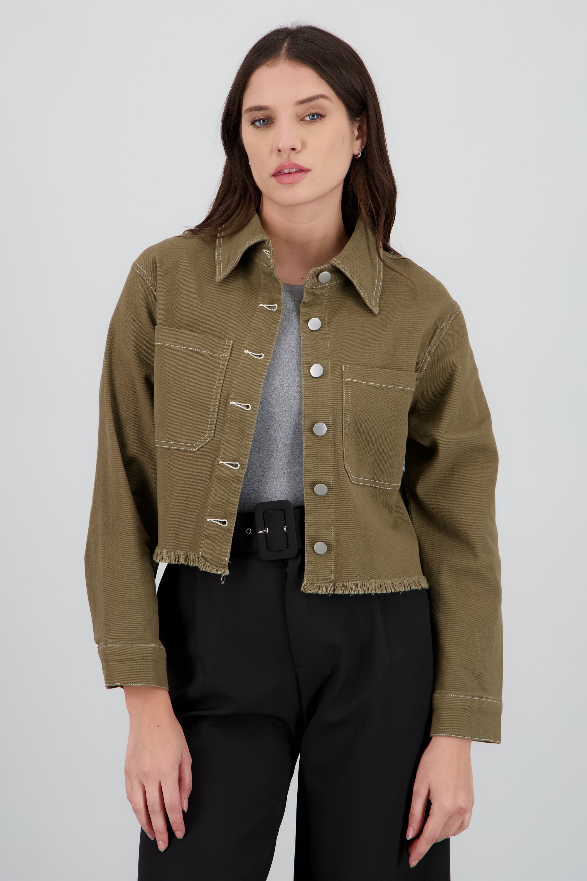 Chamarra denim bolsas OLIVO