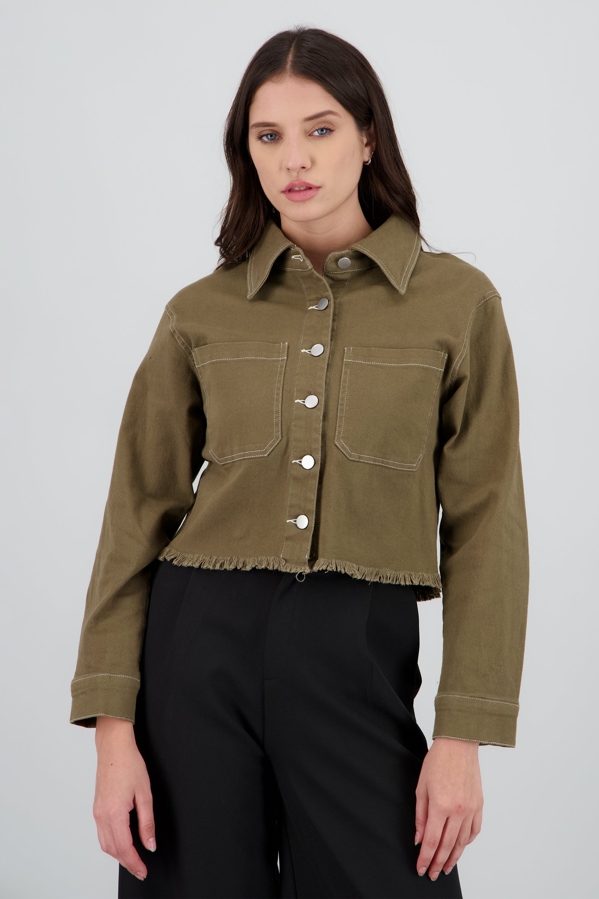 Chamarra denim bolsas OLIVO