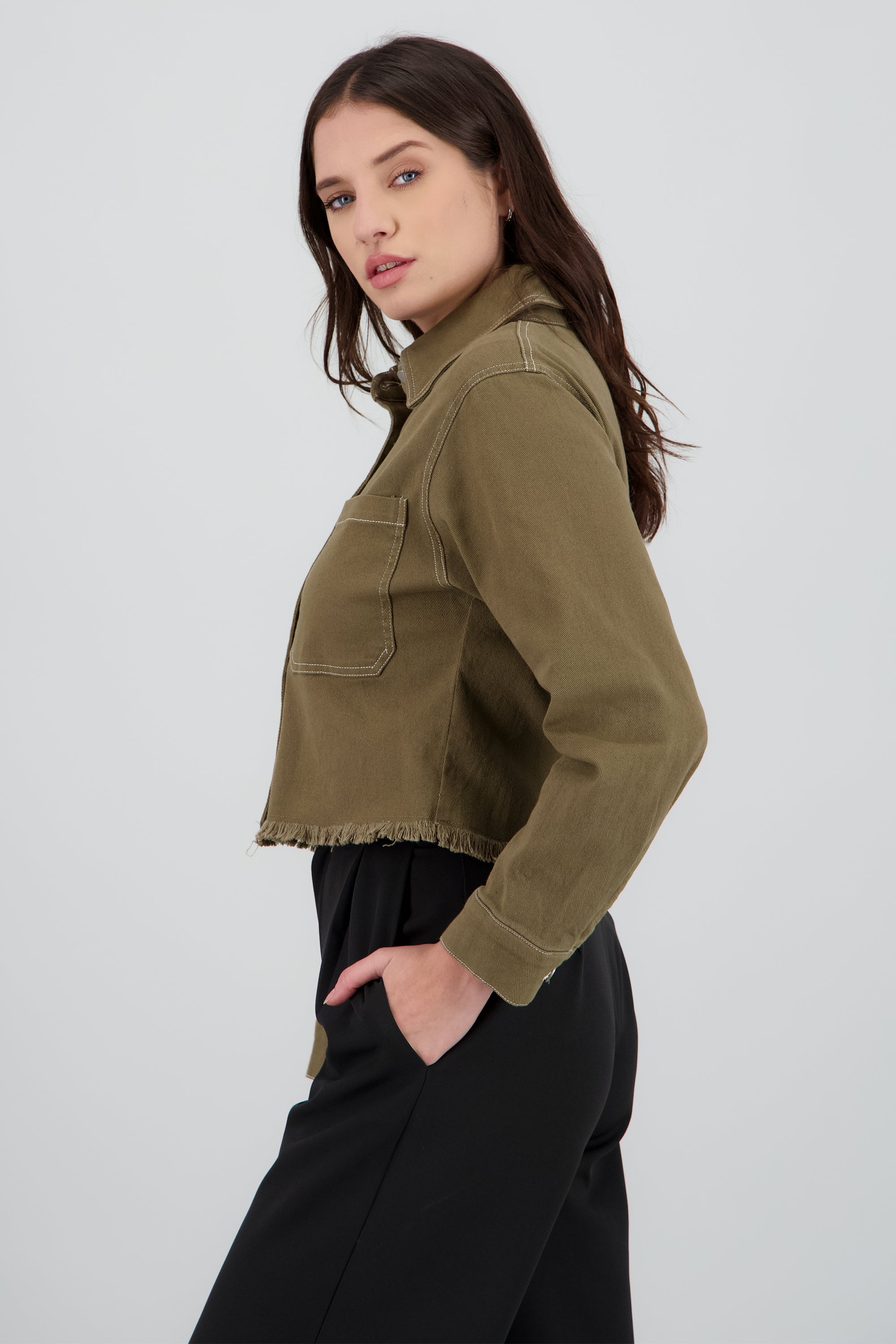 Chamarra denim bolsas OLIVO