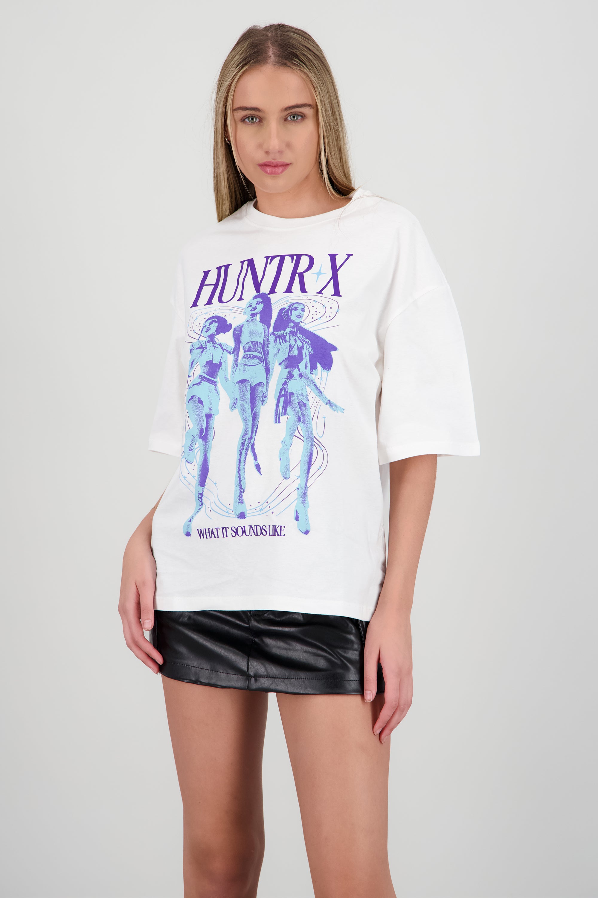 Playera huntrix k pop manga corta BLANCO