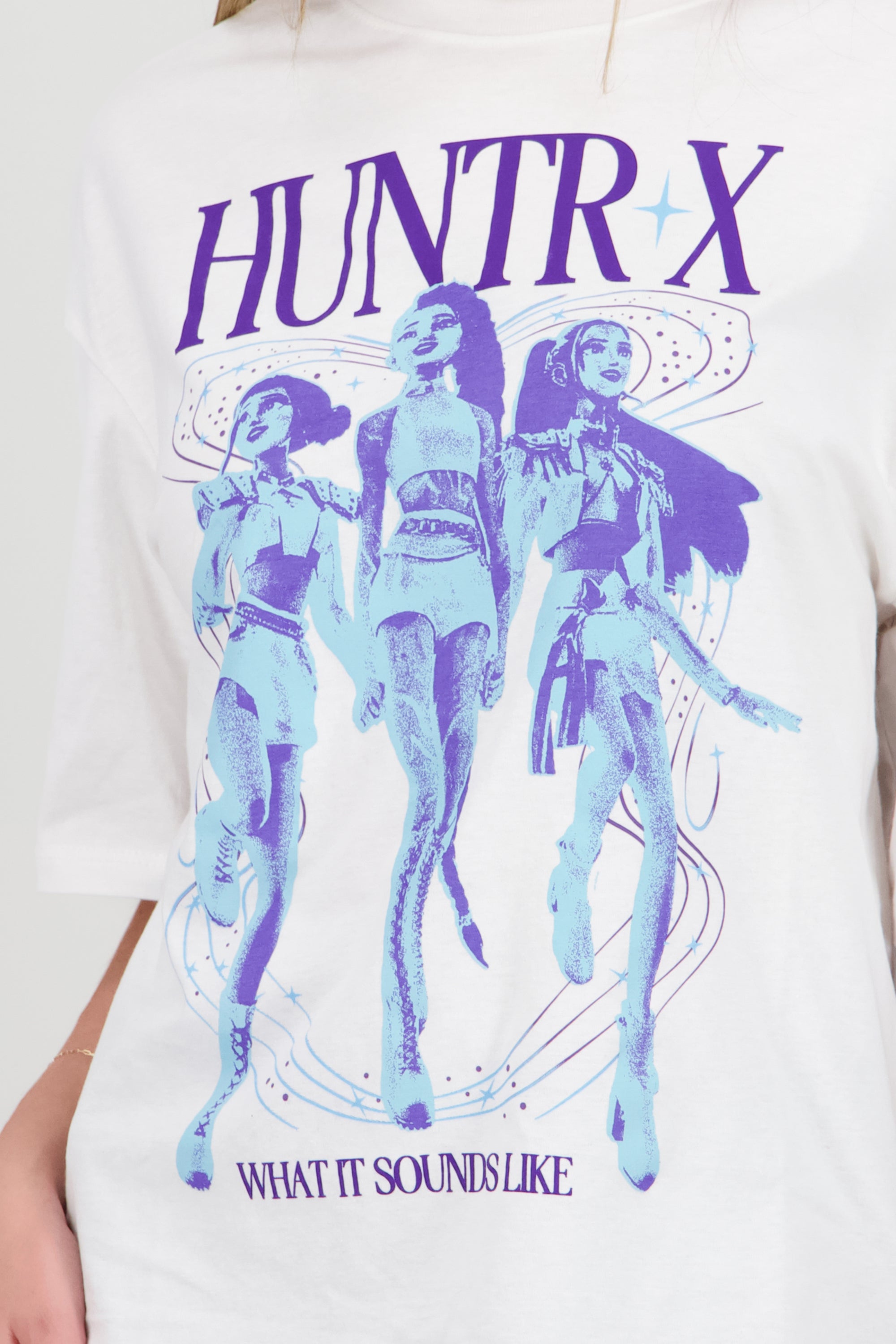 Playera huntrix k pop manga corta BLANCO