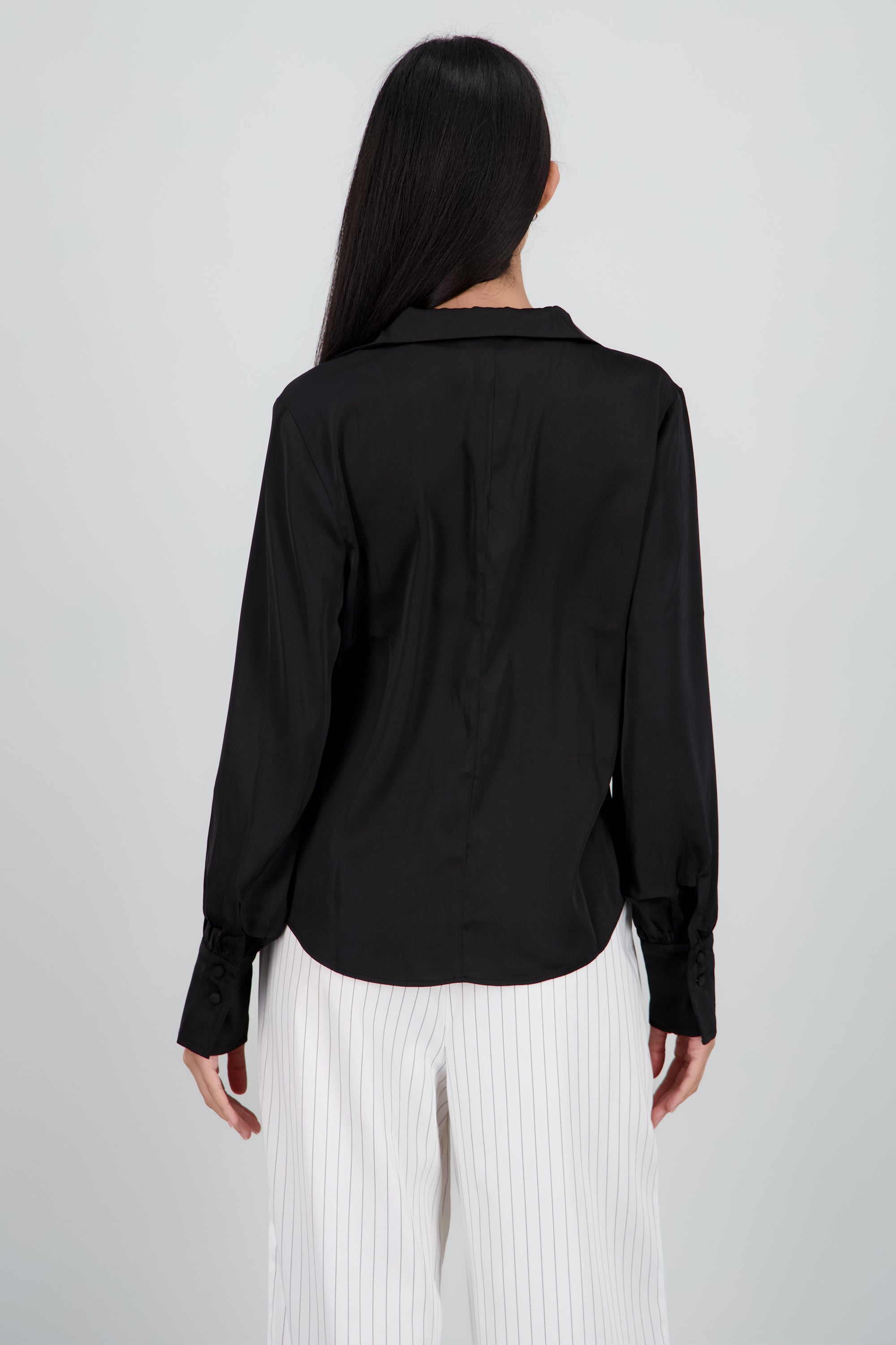 Camisa satinada NEGRO