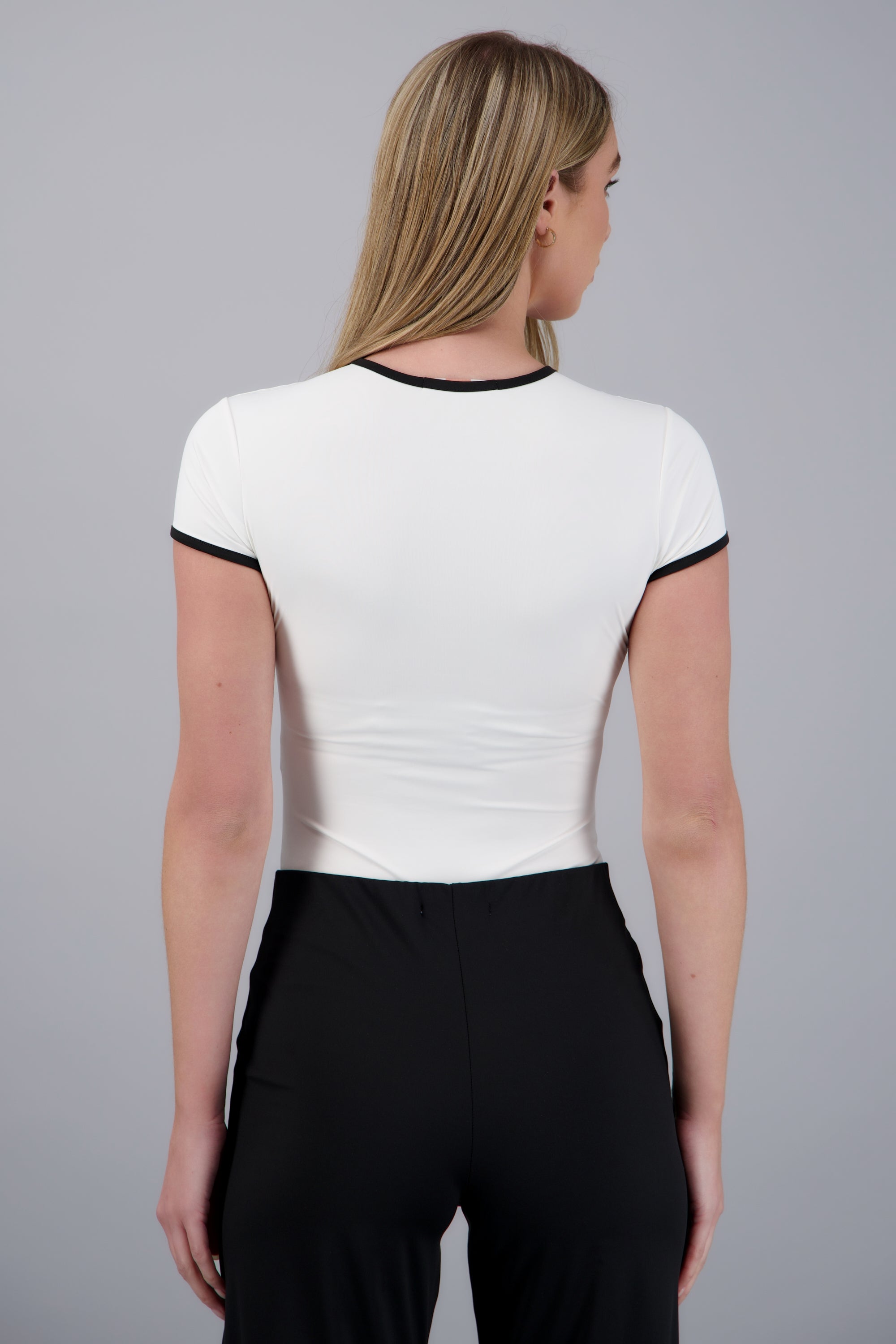 Body escote redondo contraste BLANCO