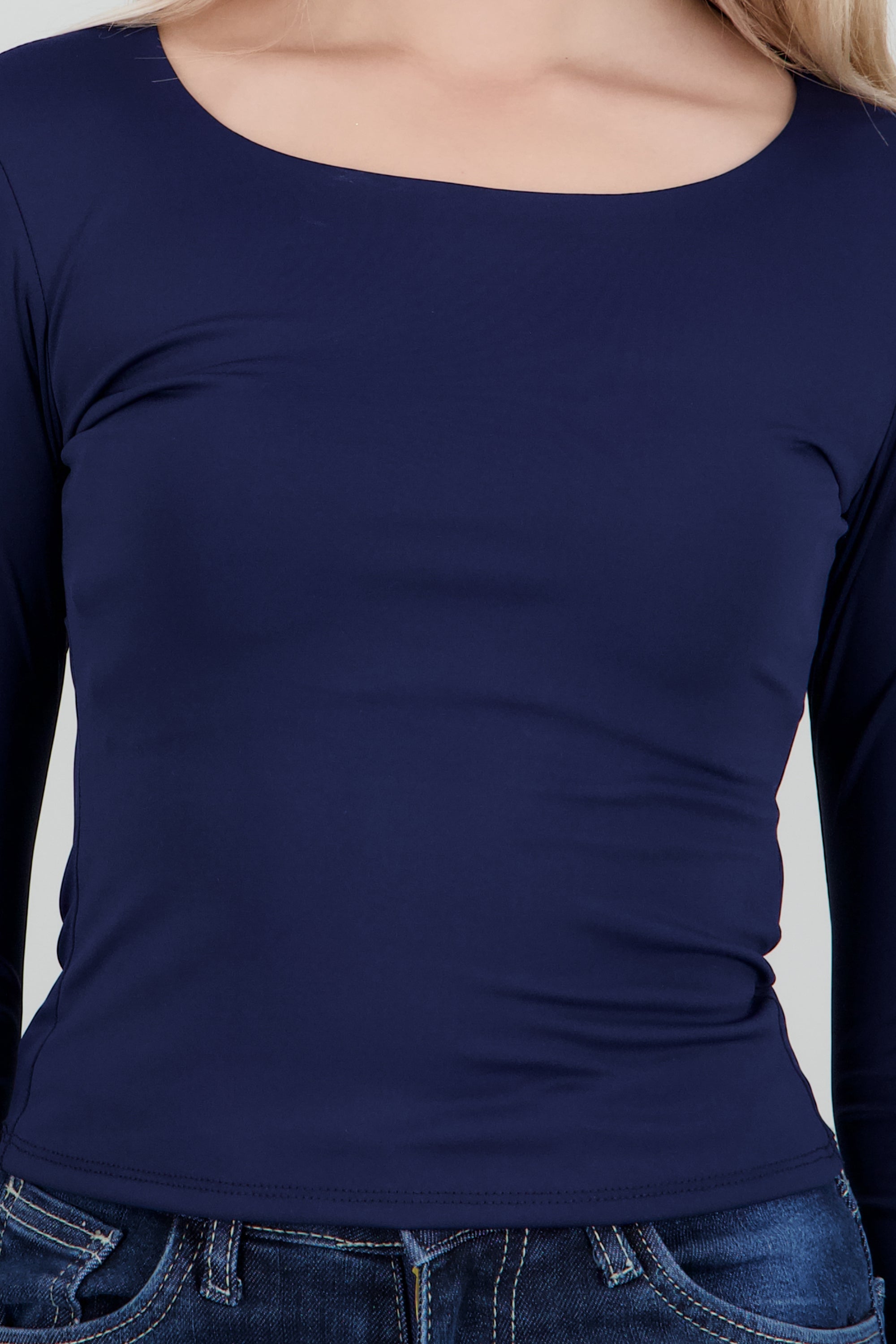 Top escote redondo manga larga MARINO