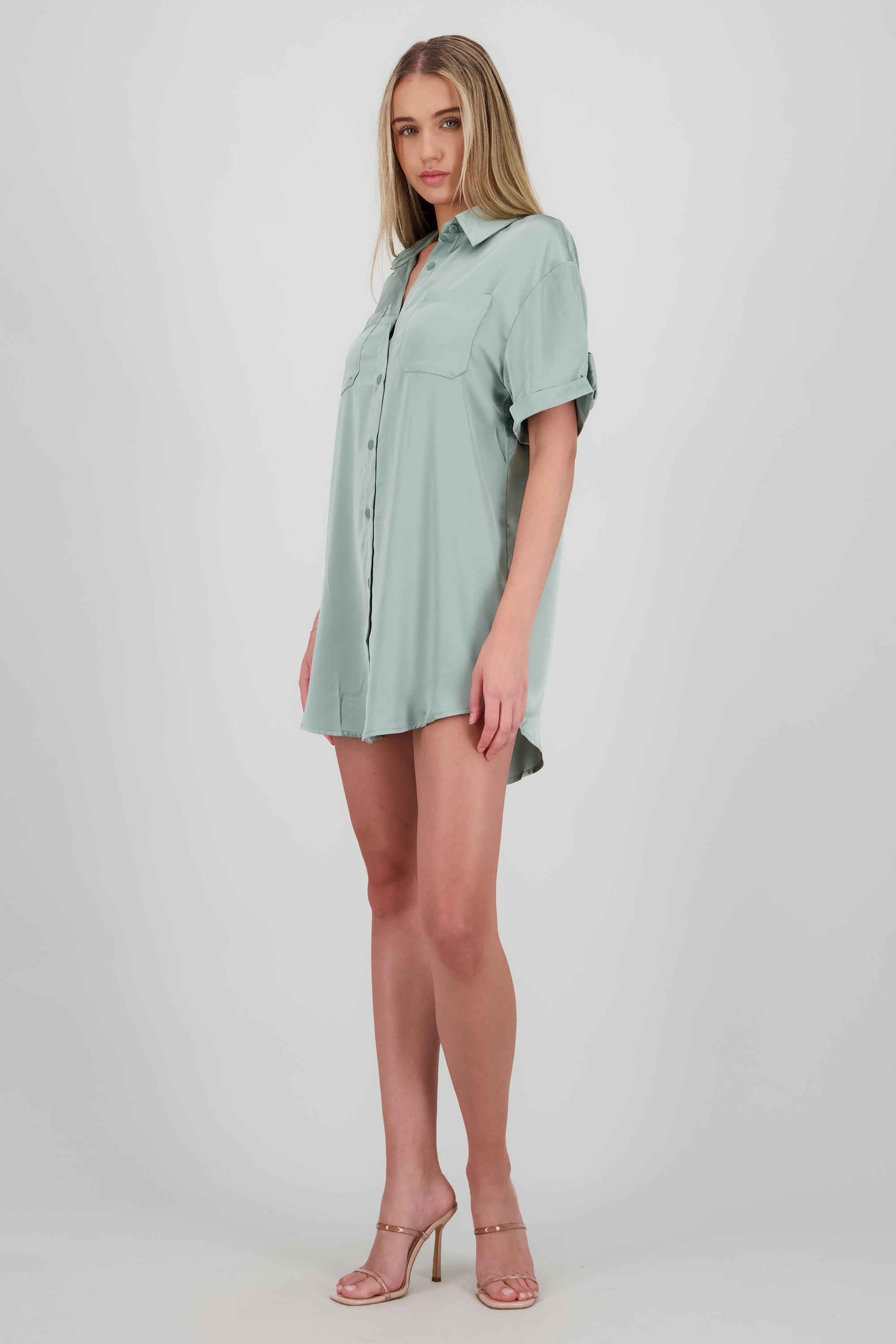 Vestido camisa satin SAGE