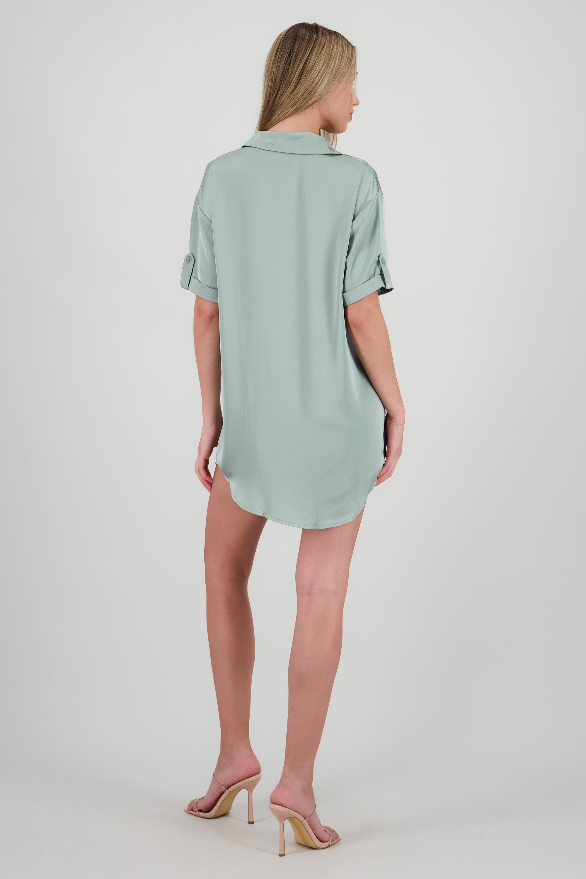 Vestido camisa satin SAGE