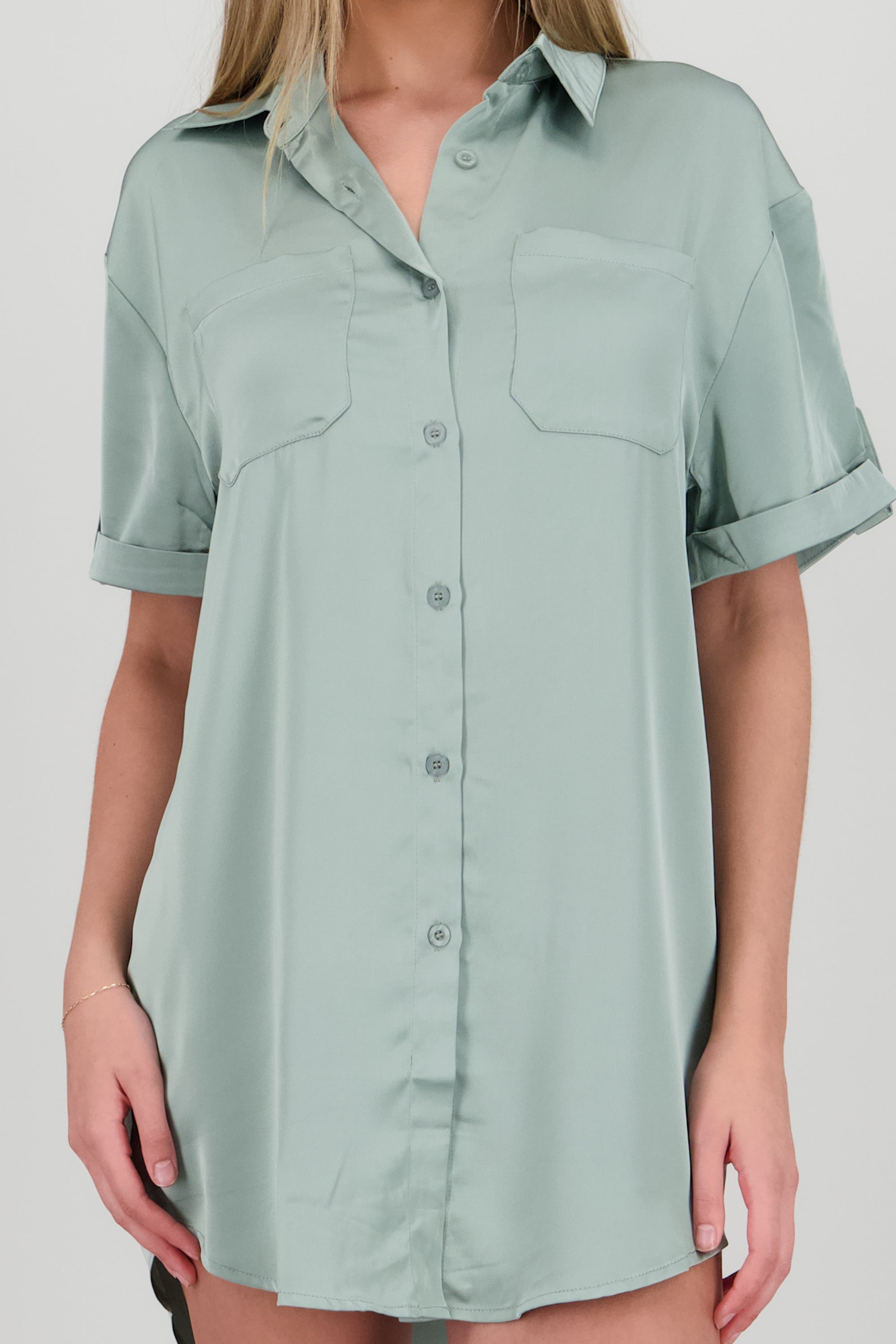 Vestido camisa satin SAGE