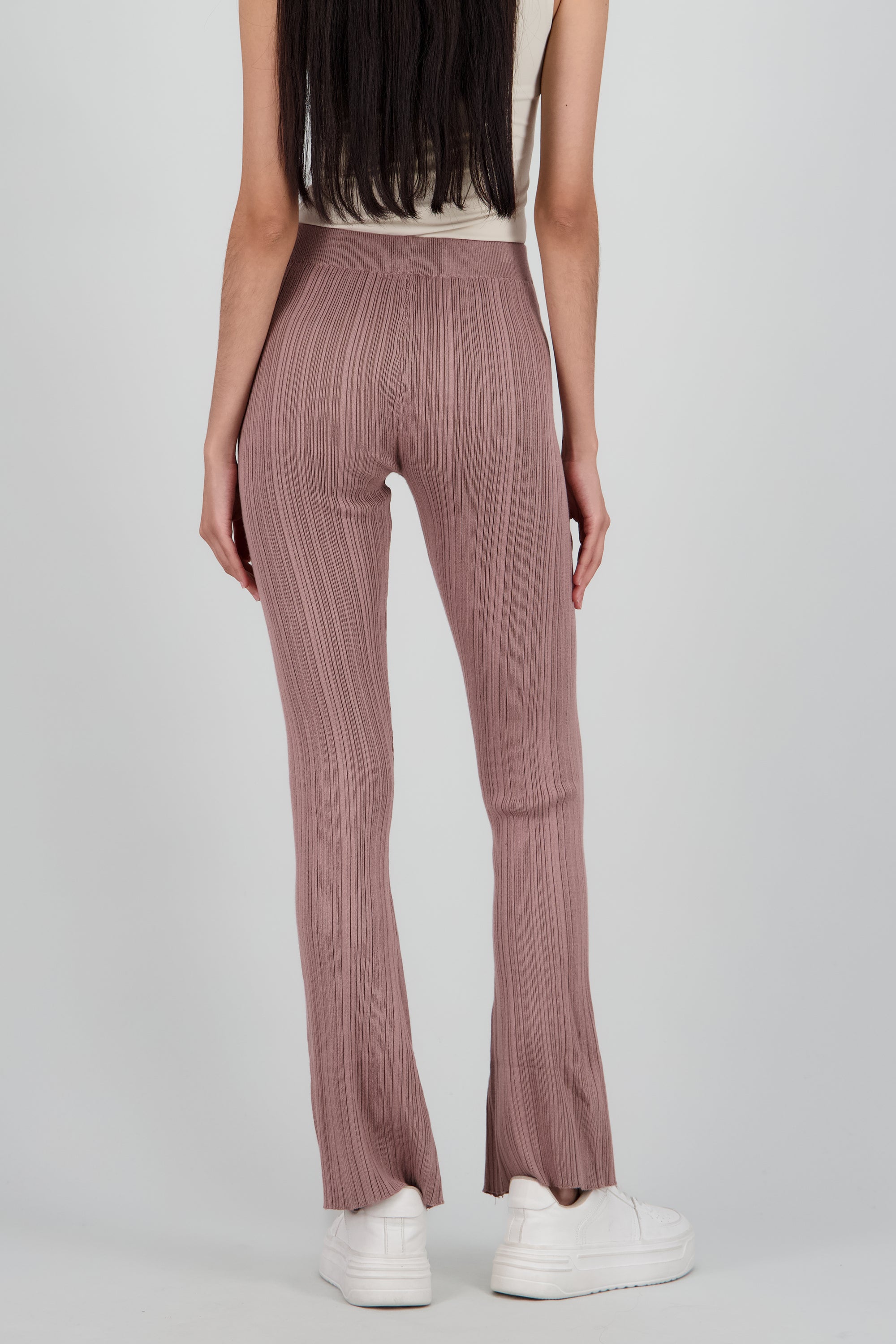 Pantalon rib flare TAUPE
