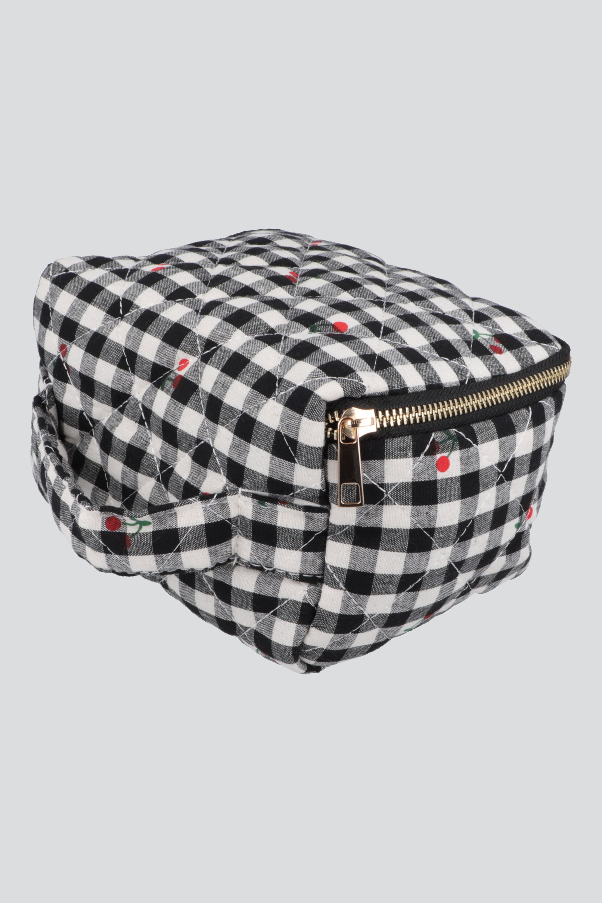 Neceser cerezas cuadros NEGRO