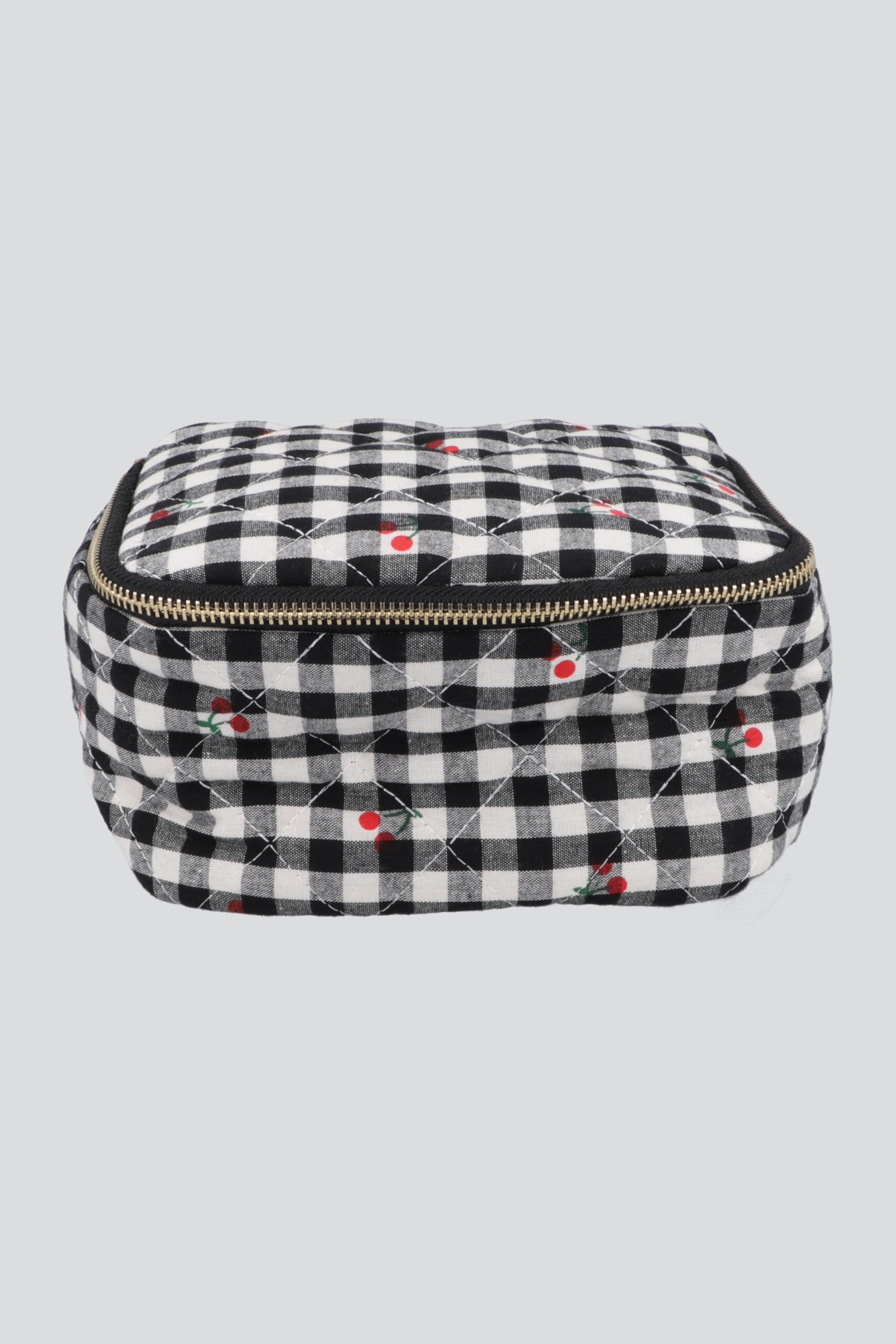 Neceser cerezas cuadros NEGRO