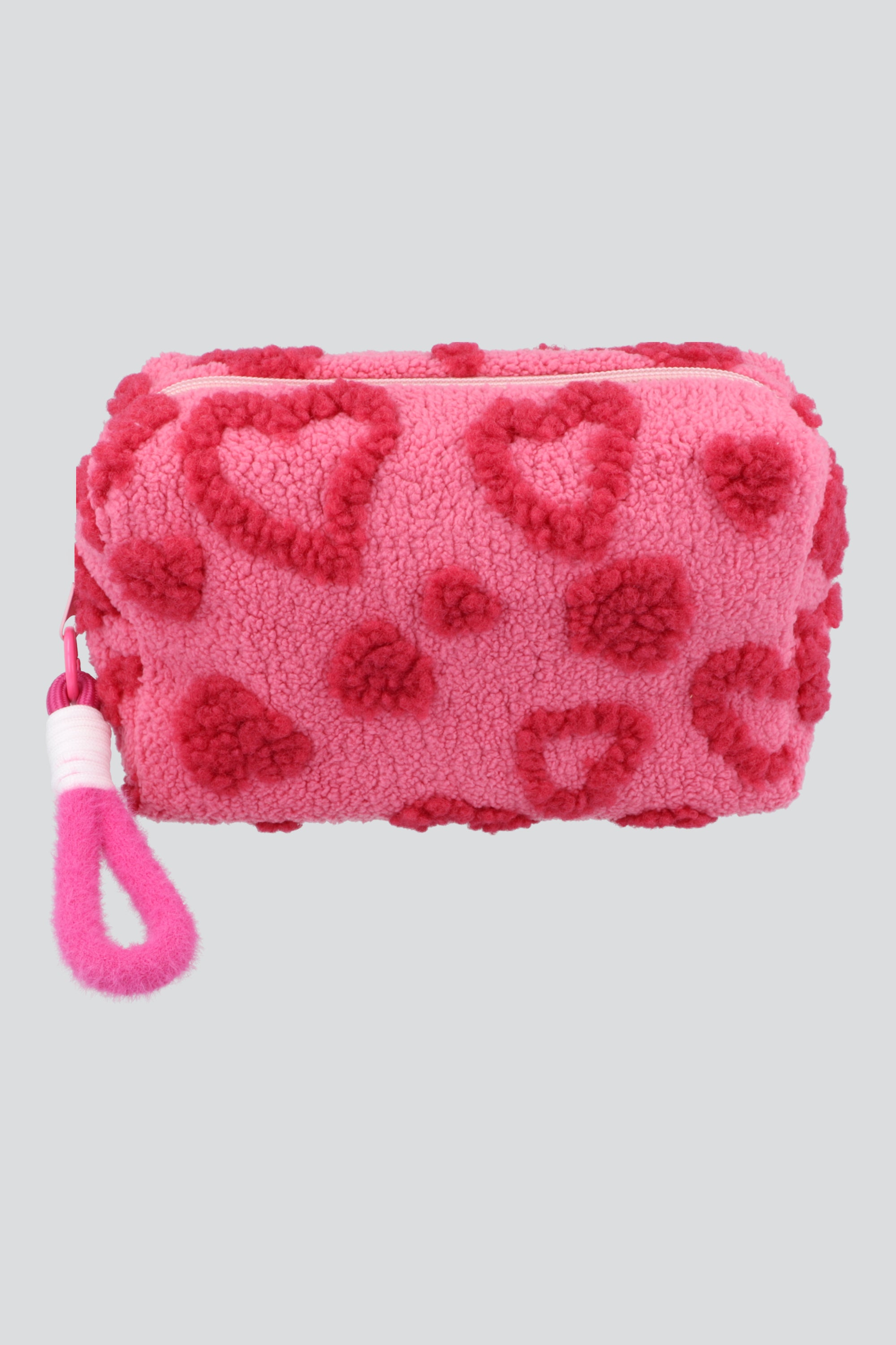 Cosmetiquera corazones peluche ROSA