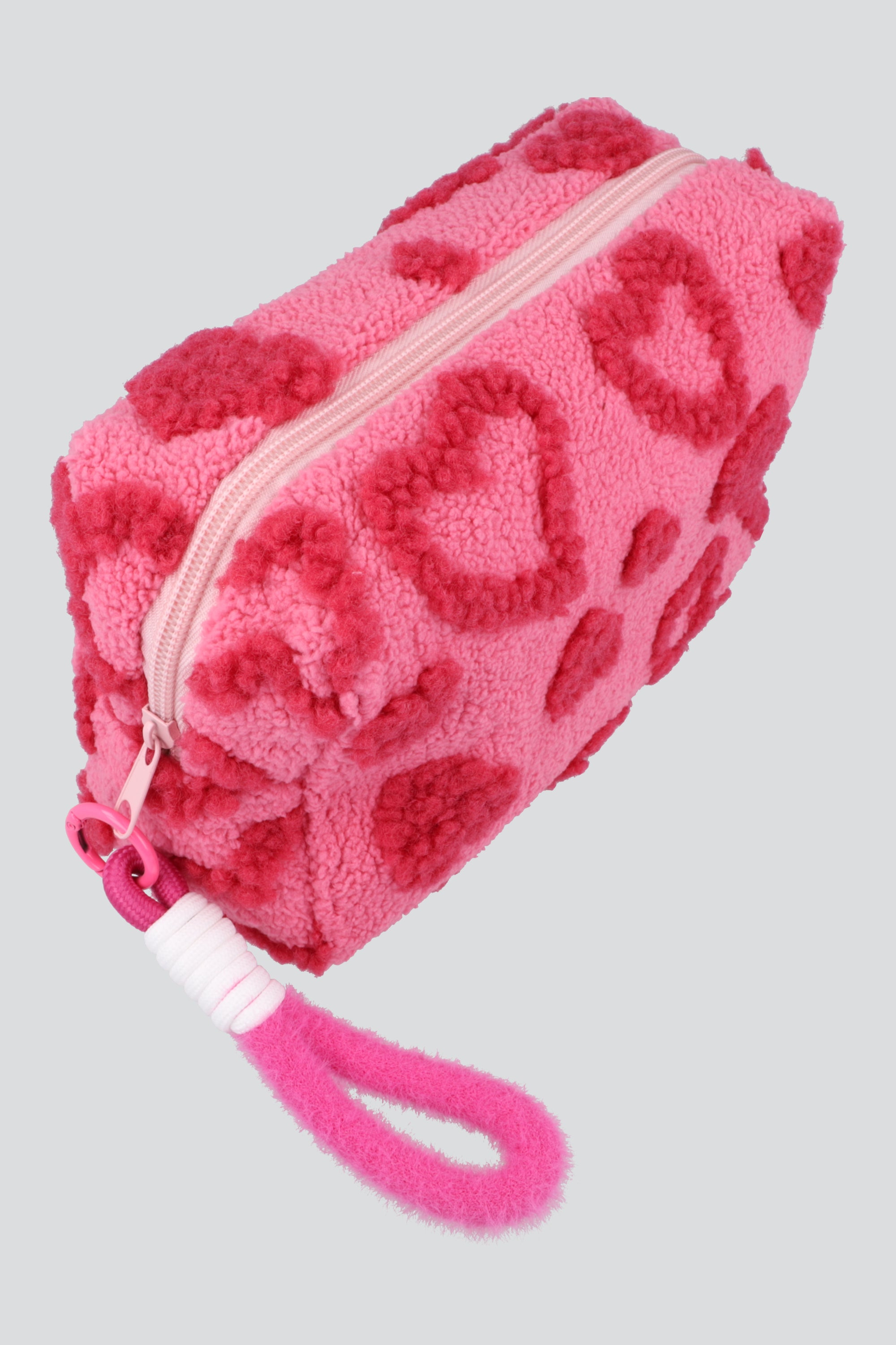 Cosmetiquera corazones peluche ROSA