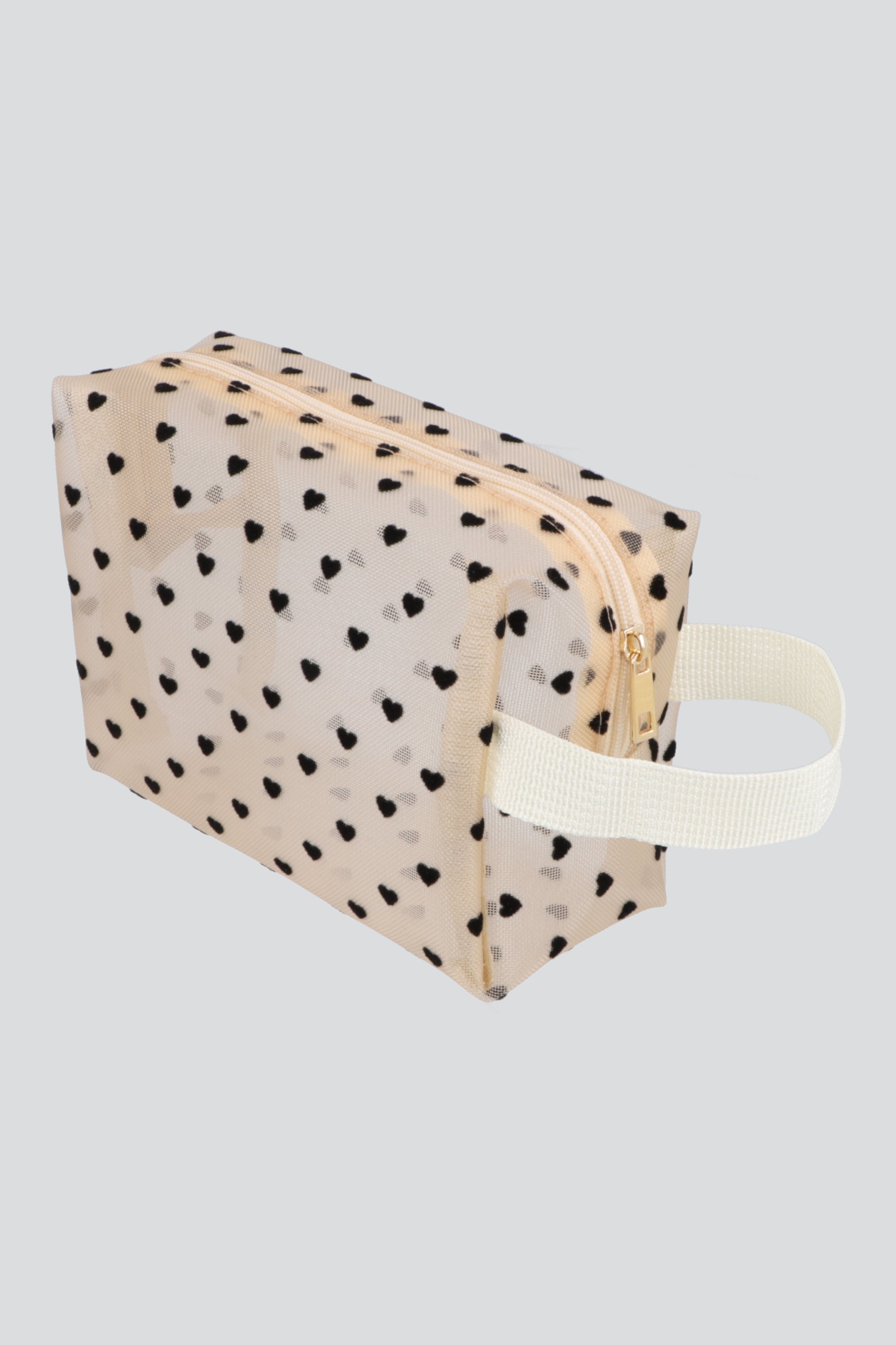 Cosmetiquera corazones velvet BEIGE