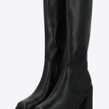 Bota larga ajustada elastica