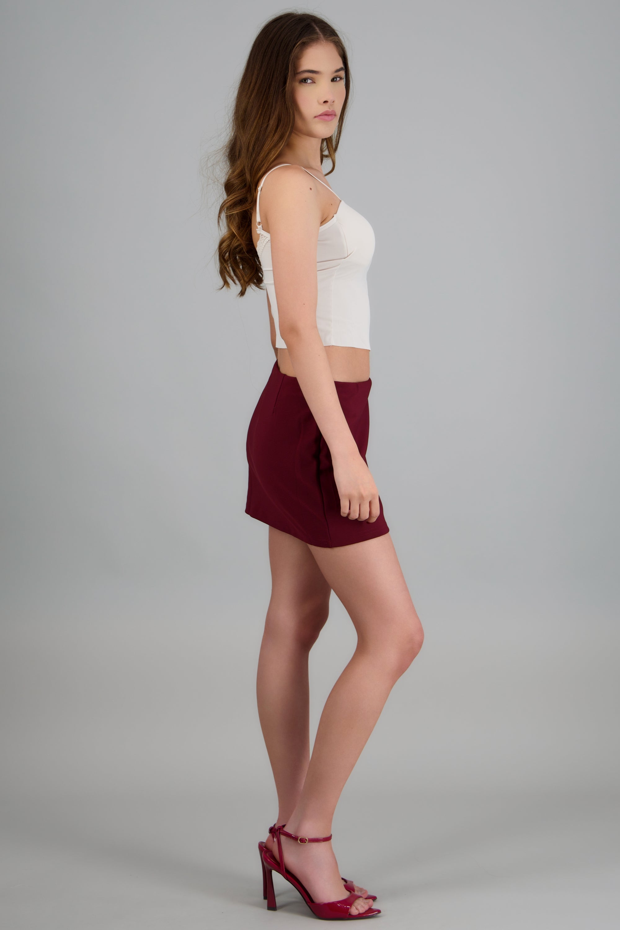 Falda mini lisa VINO