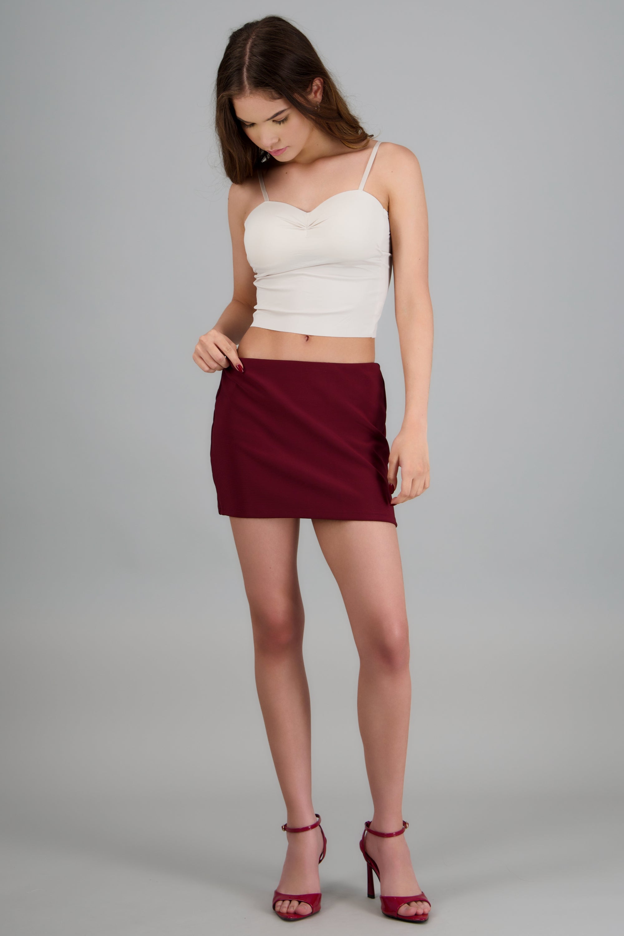 Falda mini lisa VINO
