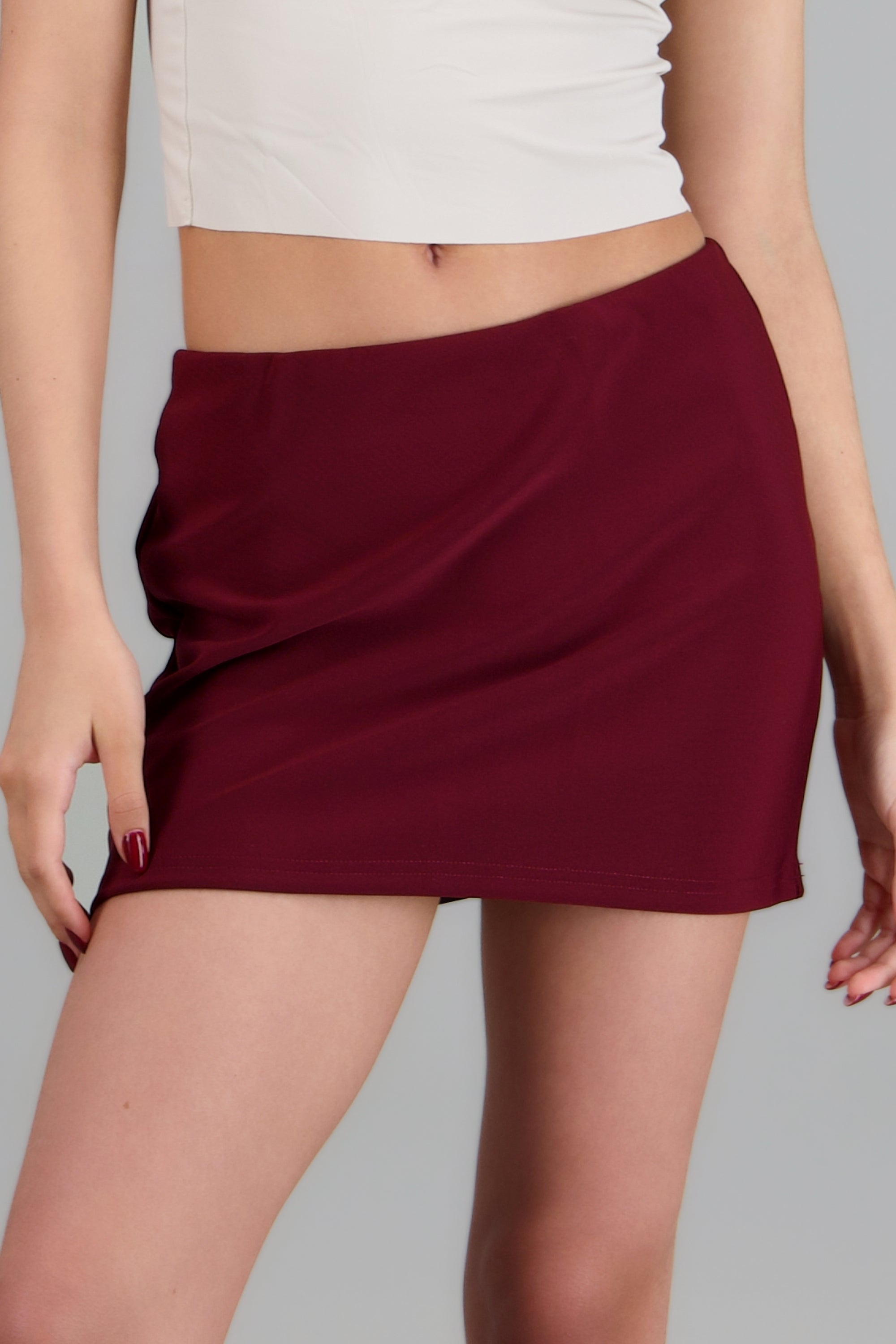 Falda mini lisa VINO