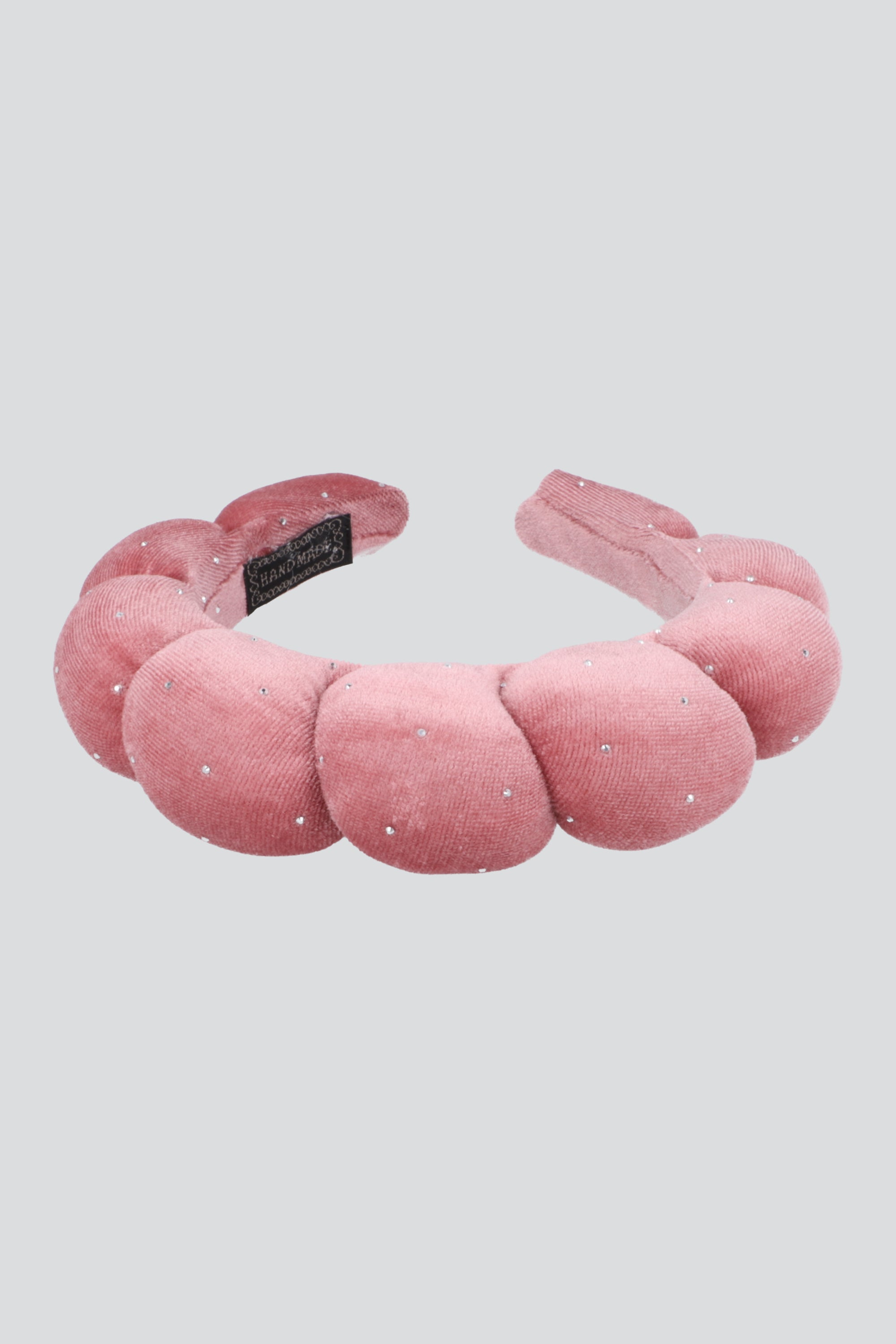Diadema nube terciopelo brillos PALO DE ROSA