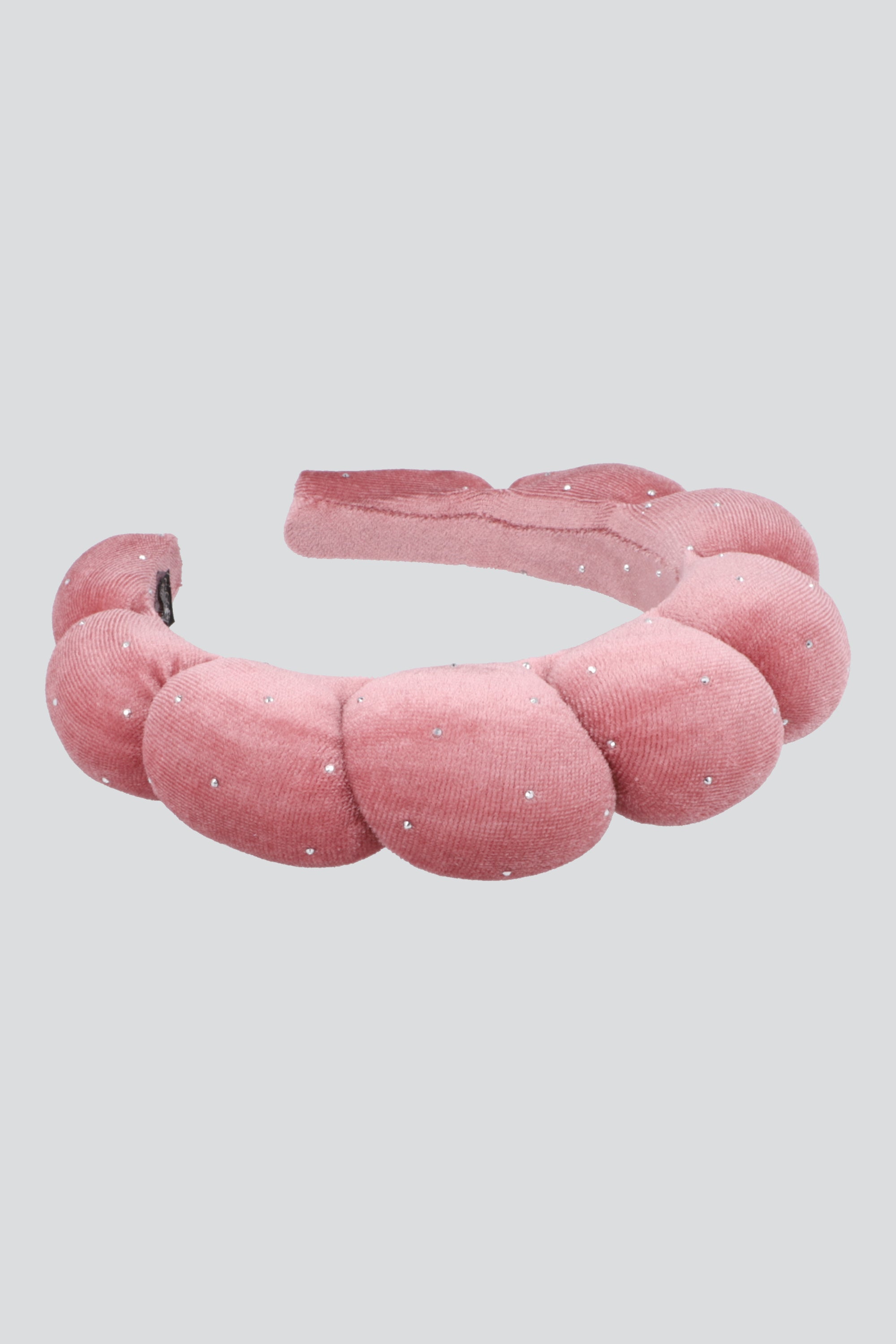 Diadema nube terciopelo brillos PALO DE ROSA